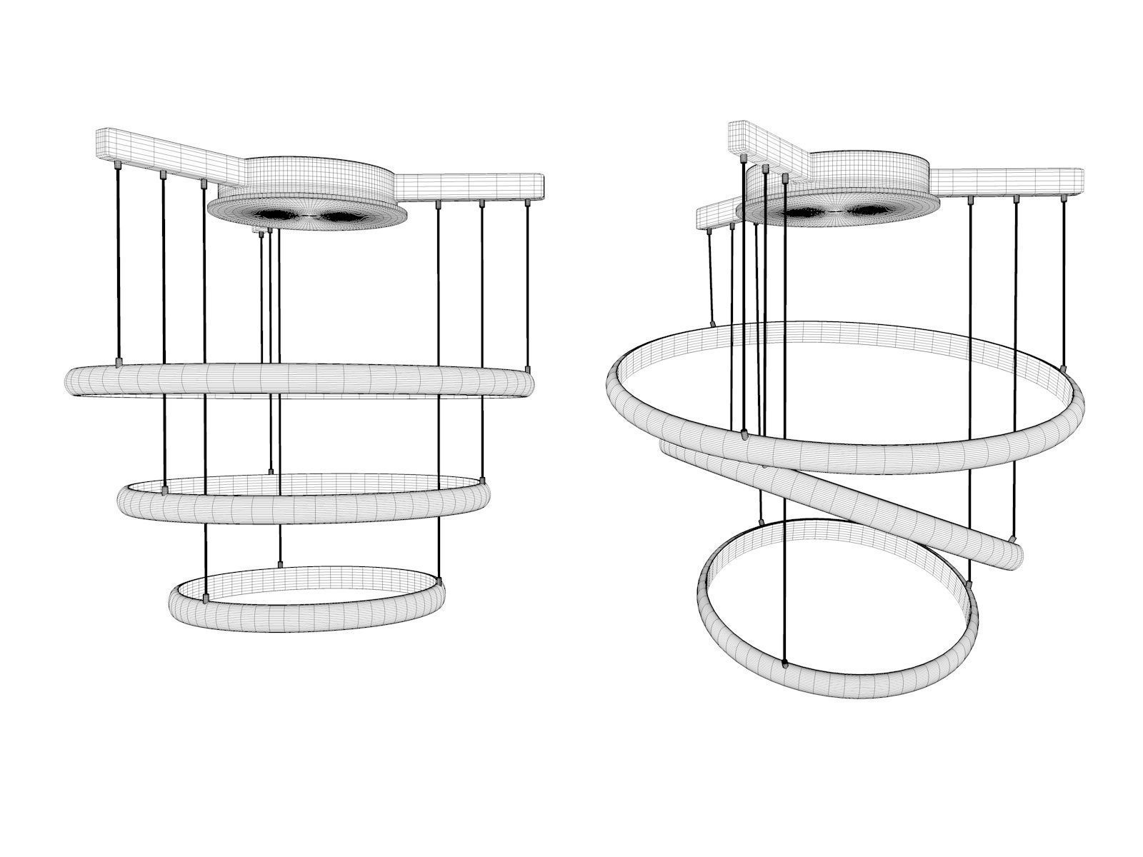 Saturn pendant lamp 3D model_4