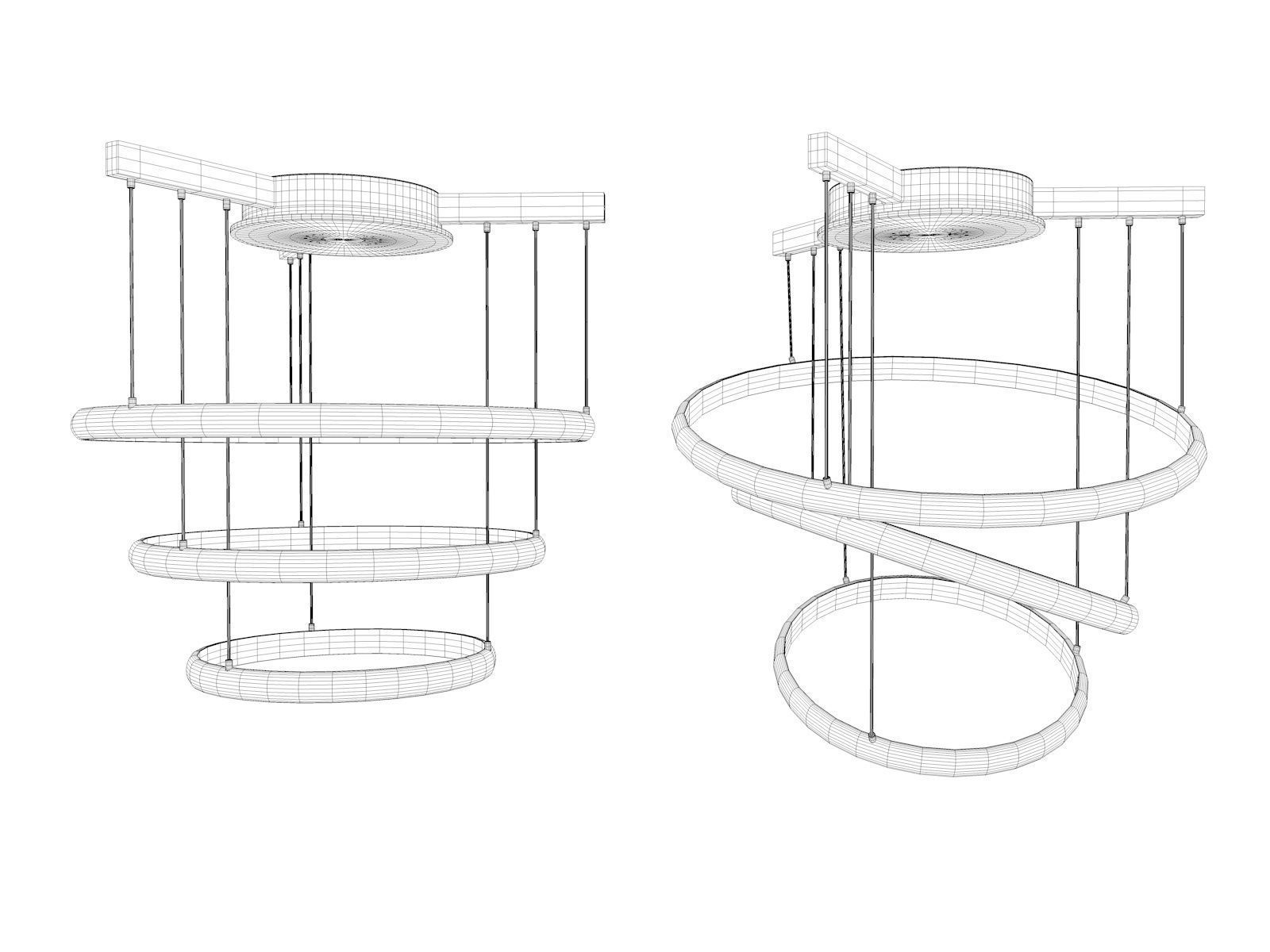 Saturn pendant lamp 3D model_3