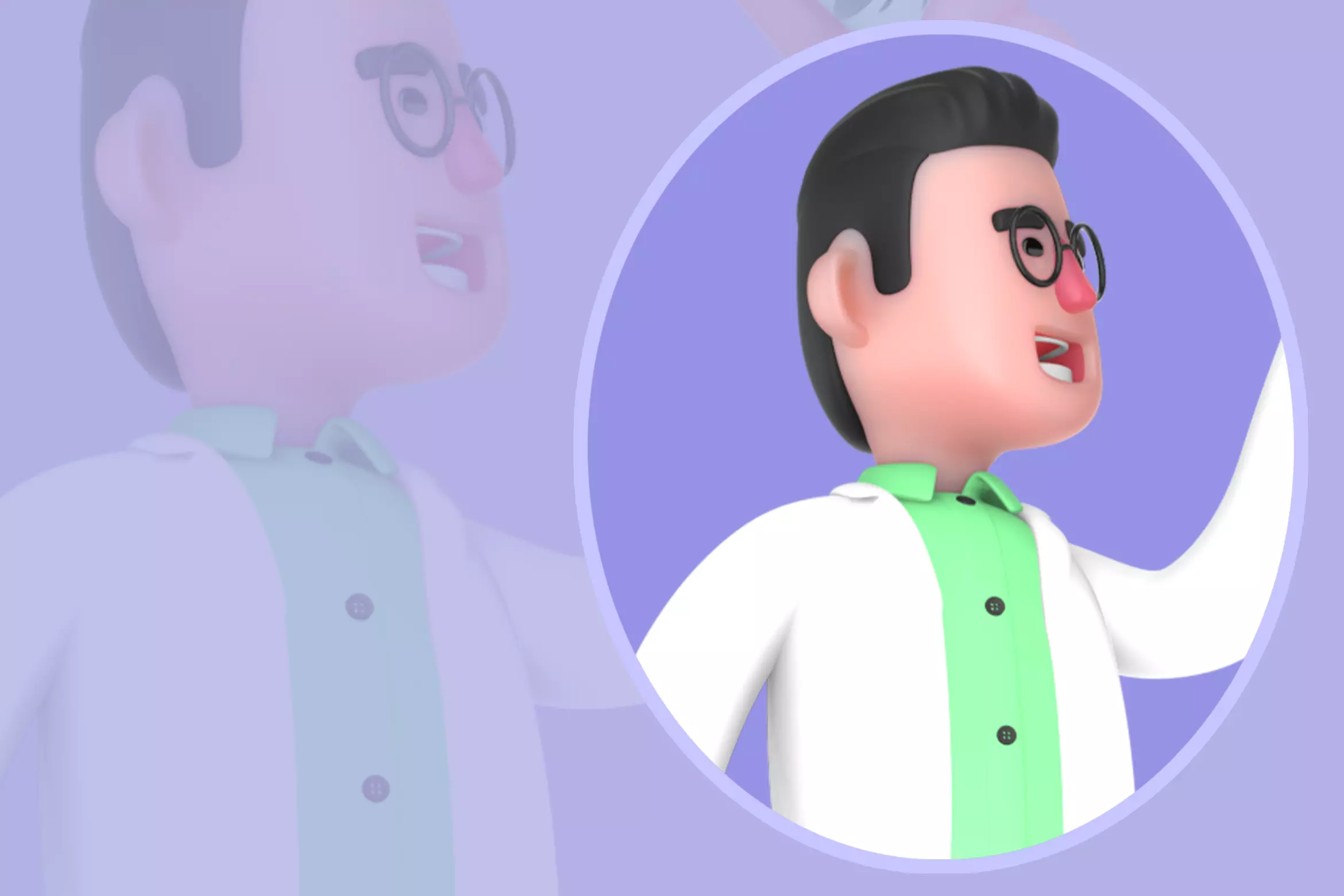 Stylized 3D Biologist Holding Test Tube - Cartoon Scientist 3D model