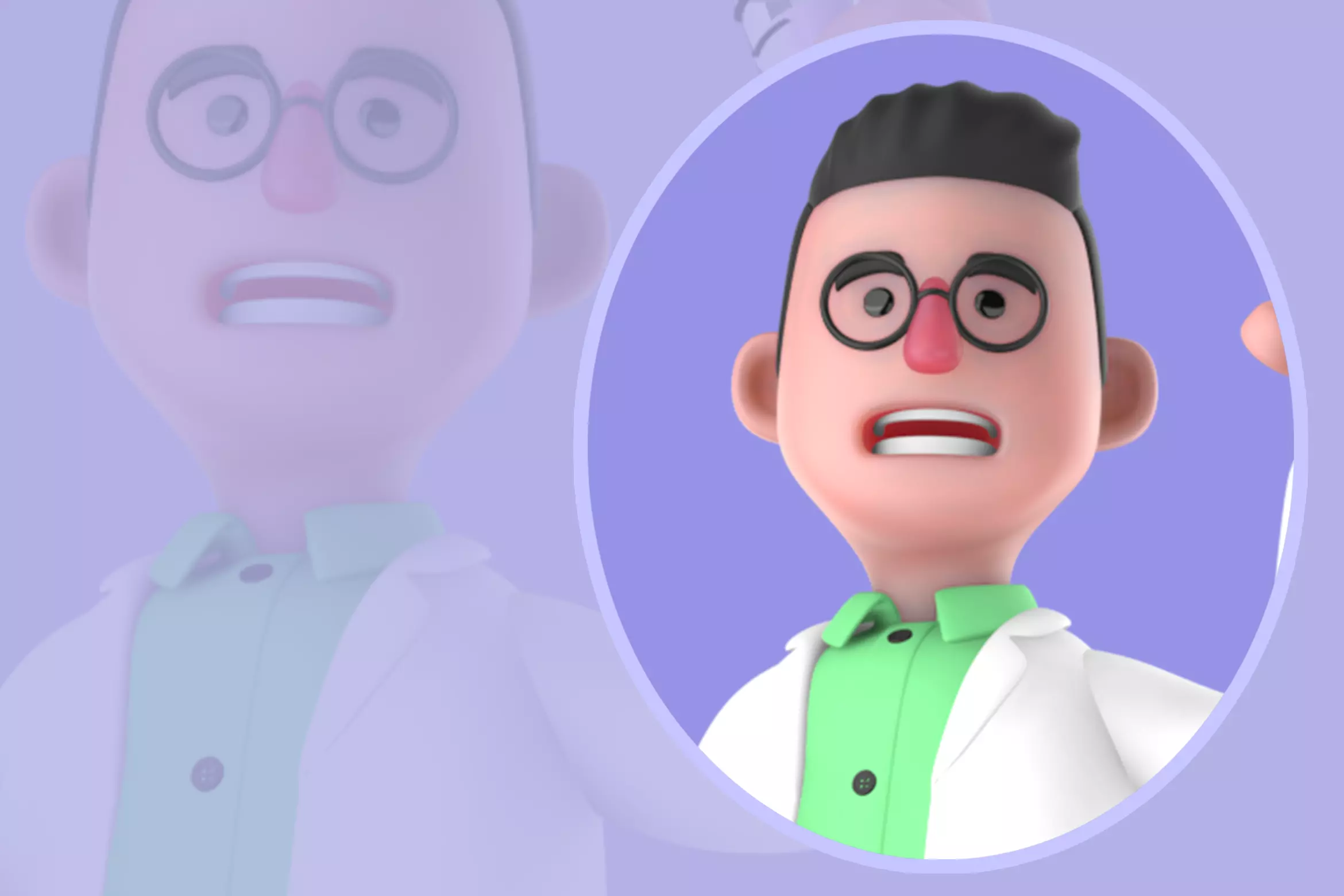 Stylized 3DBiologist with Test Tube and Flask-Cartoon Scientist 3D model