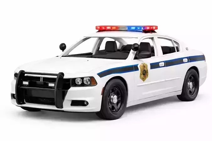 Dodge Charger Pursuit Police Car Partial Interior 3D Model