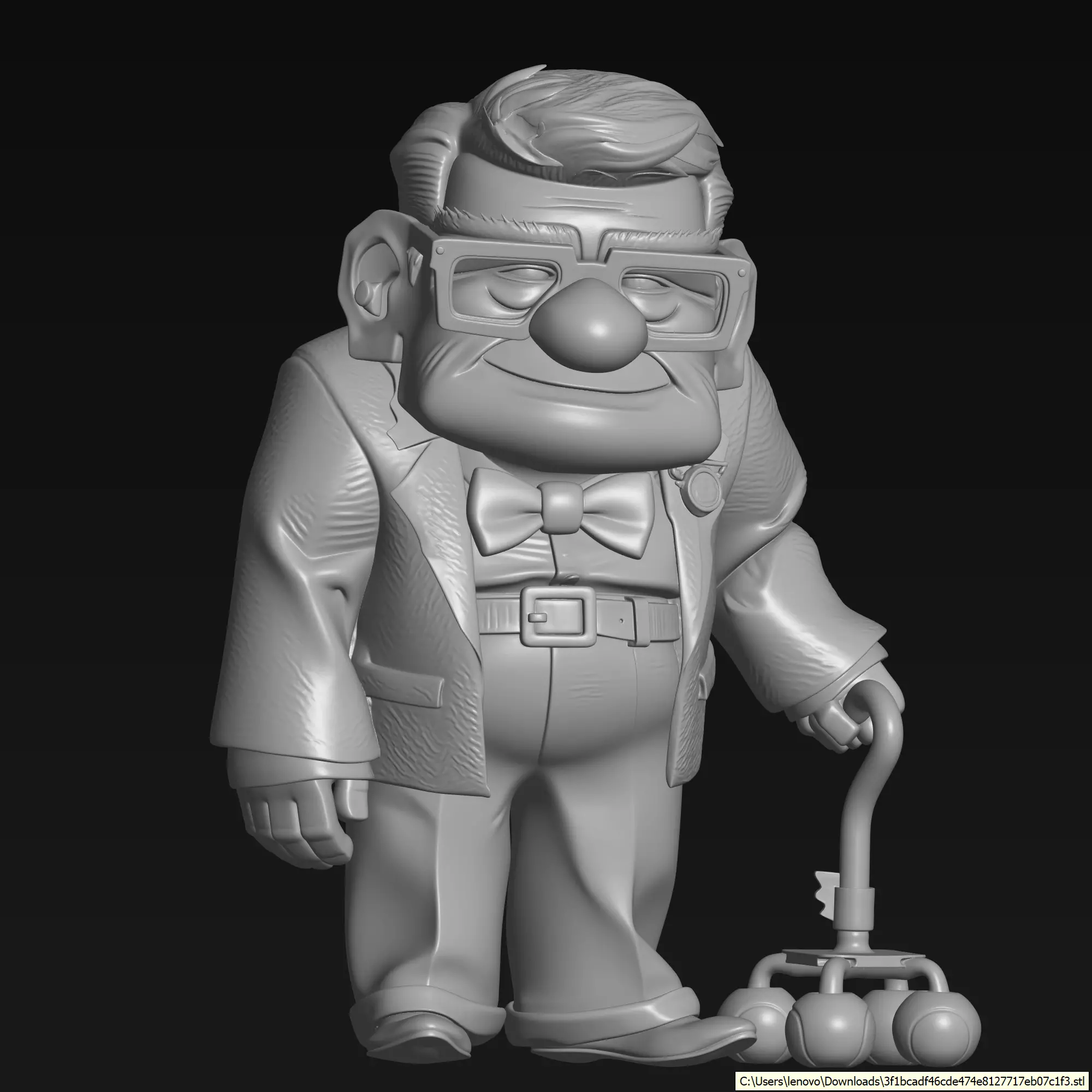 Carl Fredricksen-Stylized 3D Printable Figure-Up Movie Fan Art 3D print model