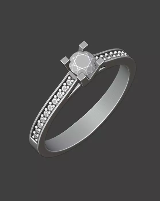 ring central stone stones around the ring at 3d printed file 3D print model