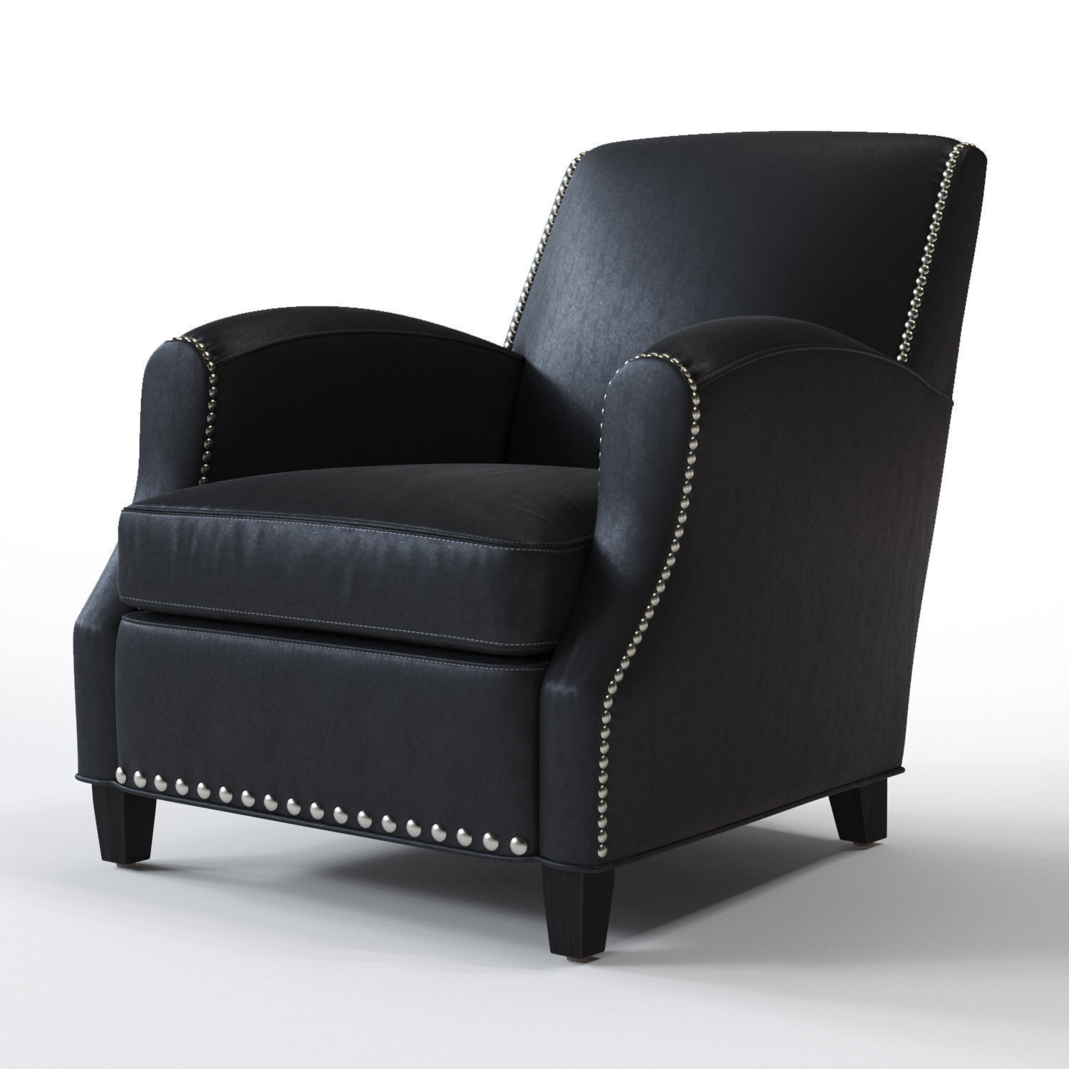 Crate and Barrel Metropole Leather Chair Low-poly 3D model_1