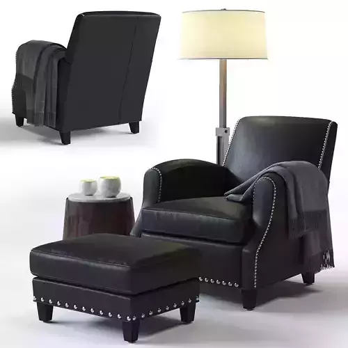 Crate and Barrel Metropole Leather Chair Low-poly 3D model