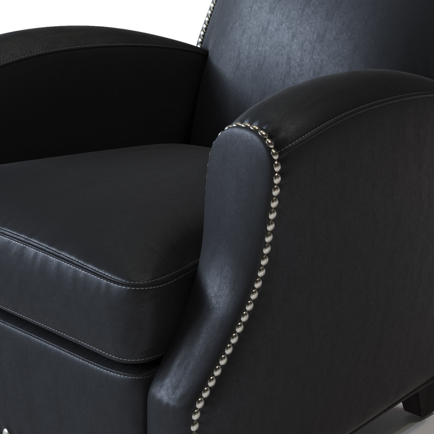 Crate and Barrel Metropole Leather Chair Low-poly 3D model_3