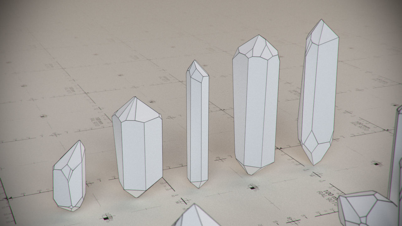 3D model Crystal Model Kit - 6 Types VR / AR / low-poly | CGTrader