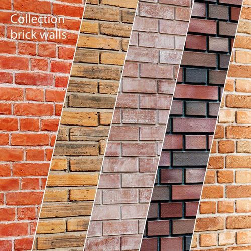 Bricks set brick walls 3D model