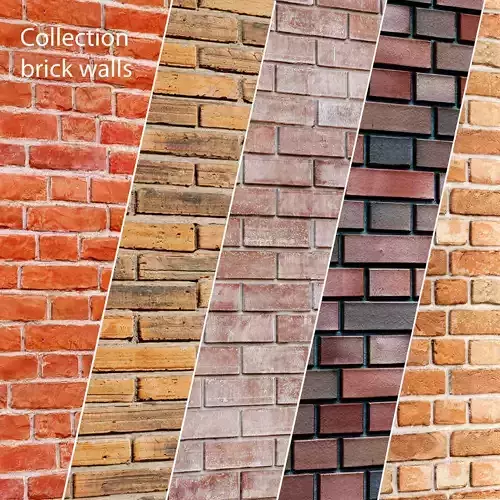 Bricks set brick walls 3D model