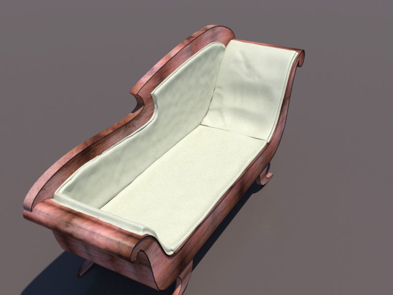 Antique Empire Sofa 3D model_3