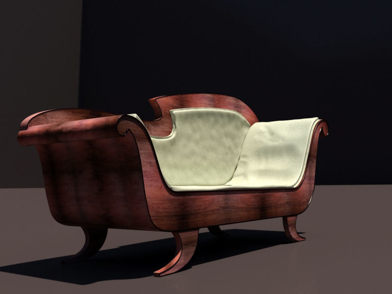 Antique Empire Sofa 3D model_2