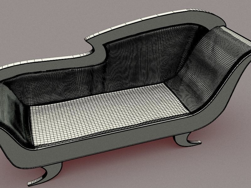 Antique Empire Sofa 3D model_9