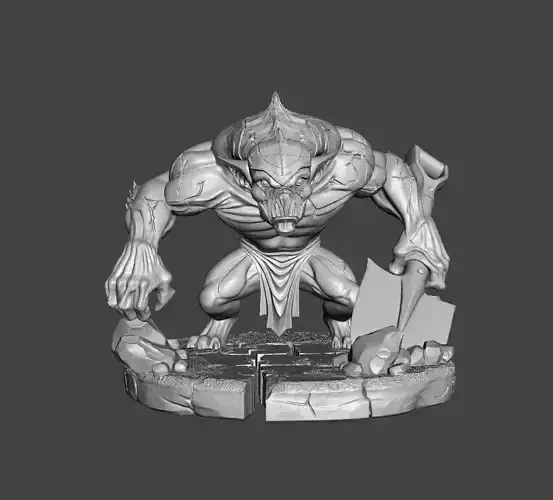Abyssal Stonebreaker Beast  Dark Fantasy Monster 