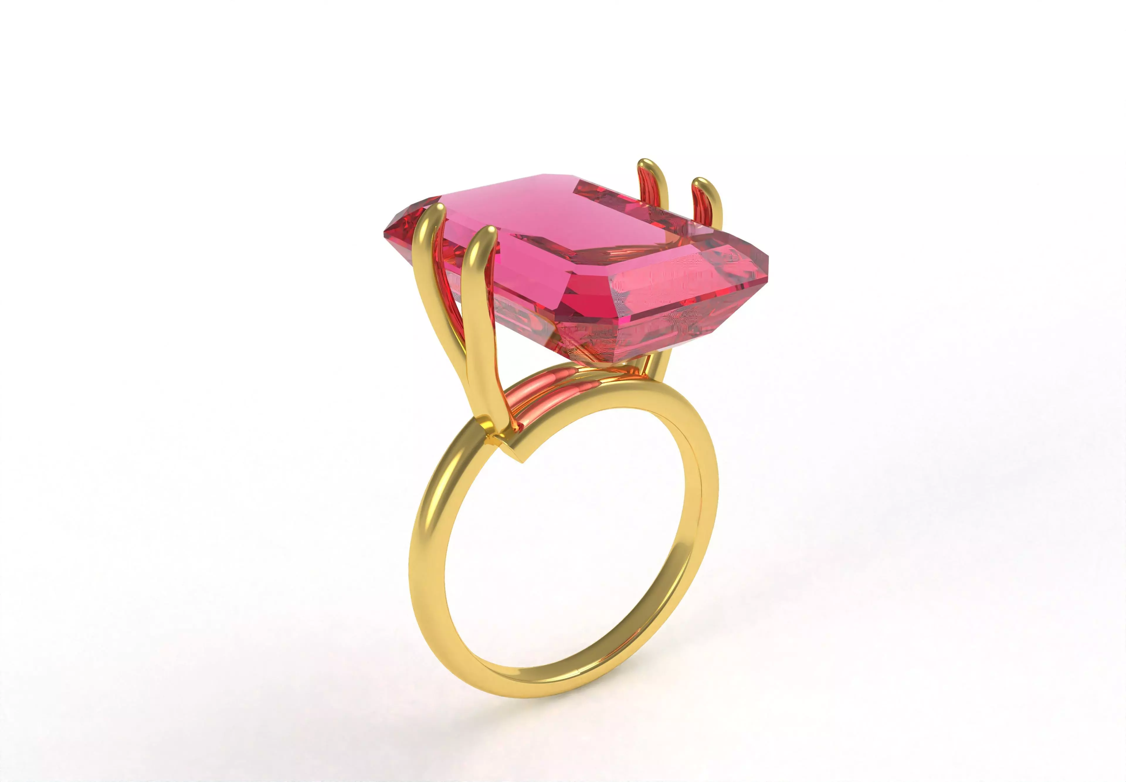 Pink Sapphire Engagement Ring 3D print model