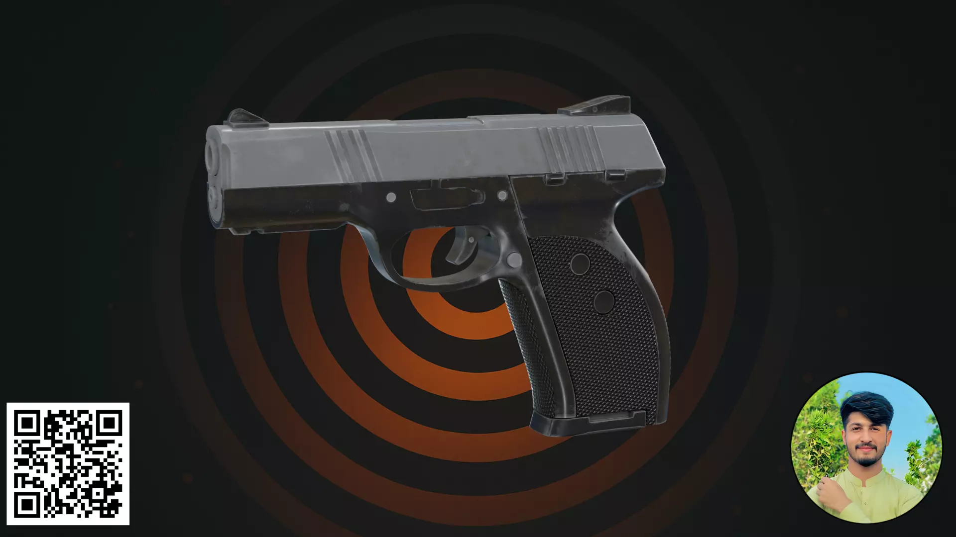 Modern Compact Semi-Automatic Pistol 3D model