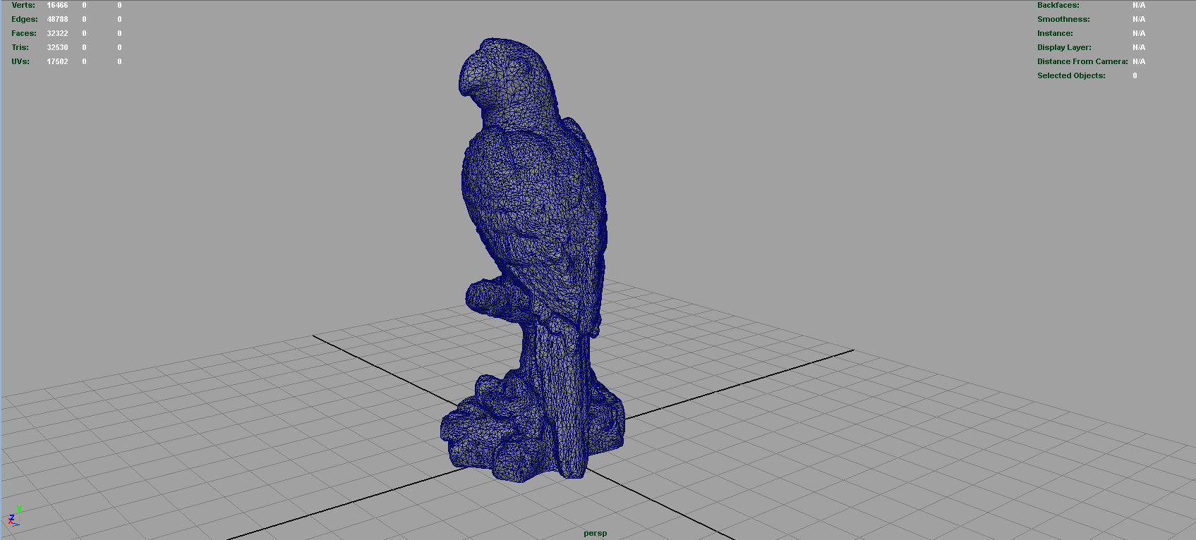 Red Parrot Low-poly 3D model_7