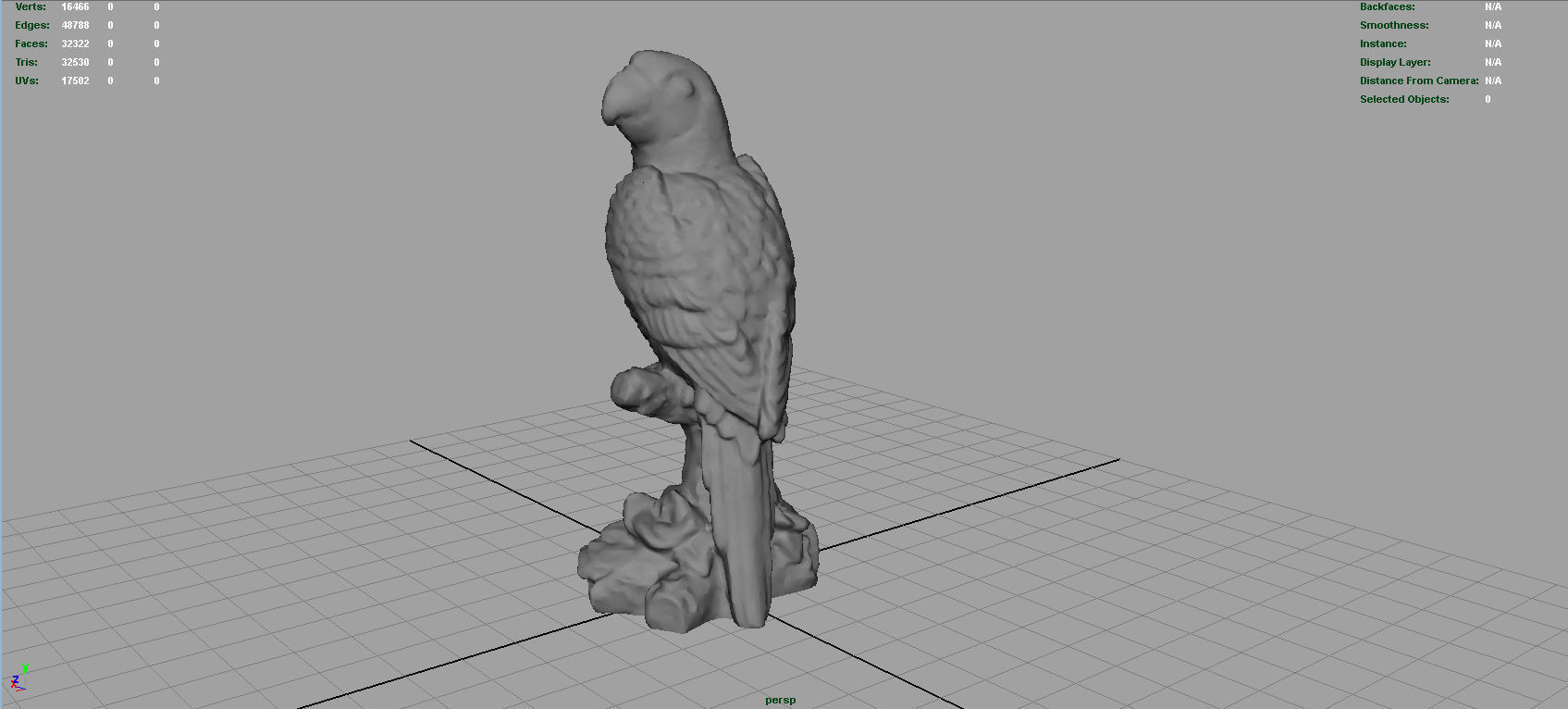 Red Parrot Low-poly 3D model_5