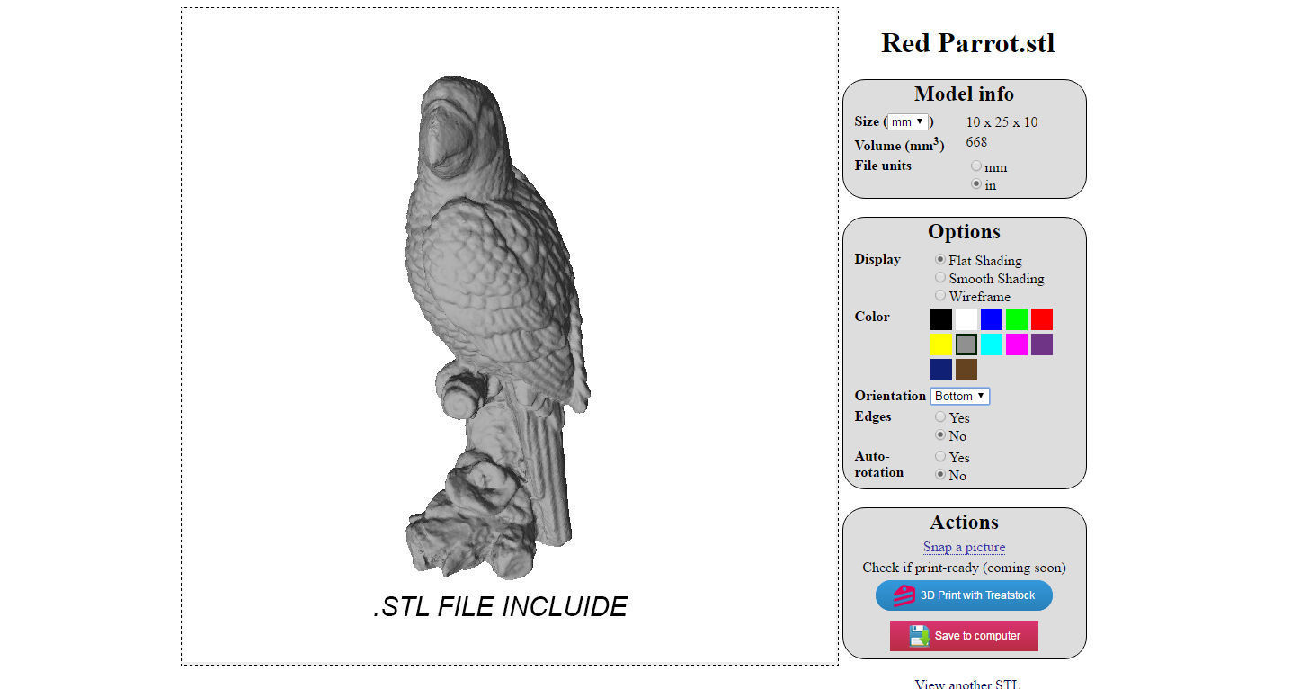 Red Parrot Low-poly 3D model_14