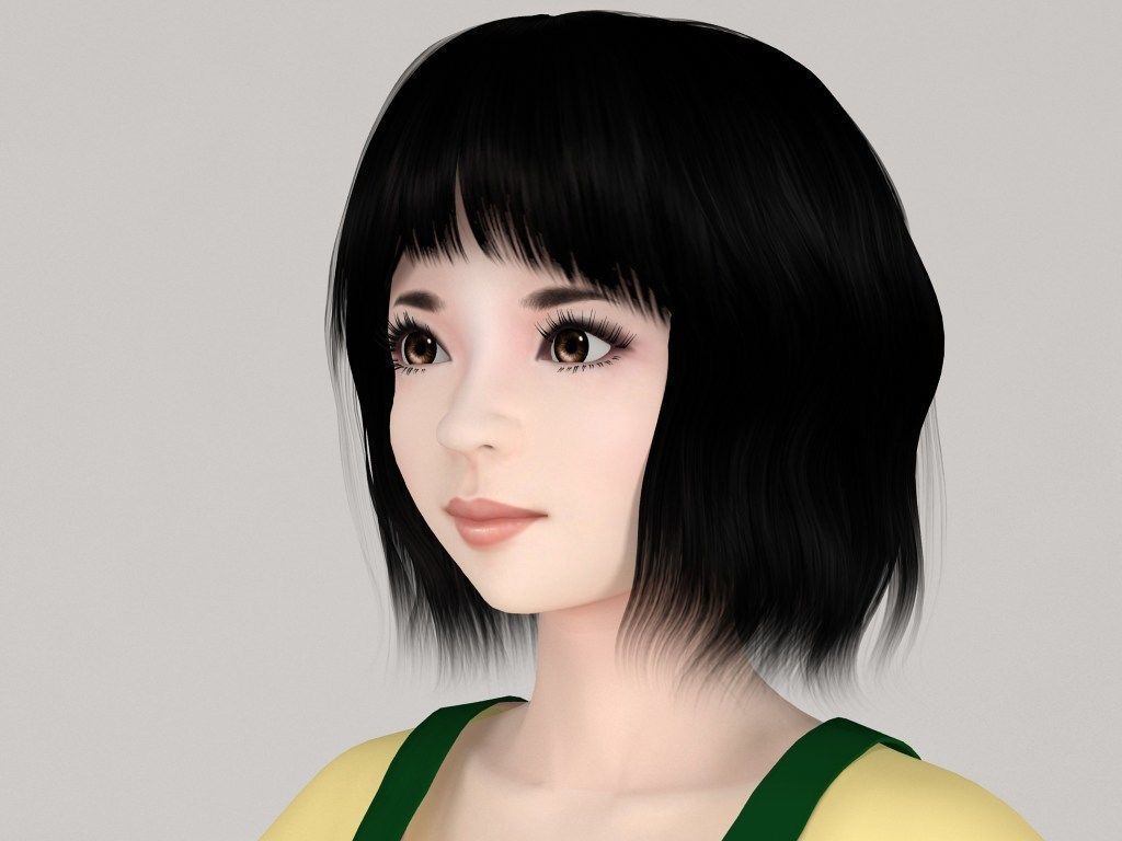 T pose nonrigged model of Kayoko with various outfit  3D model_2