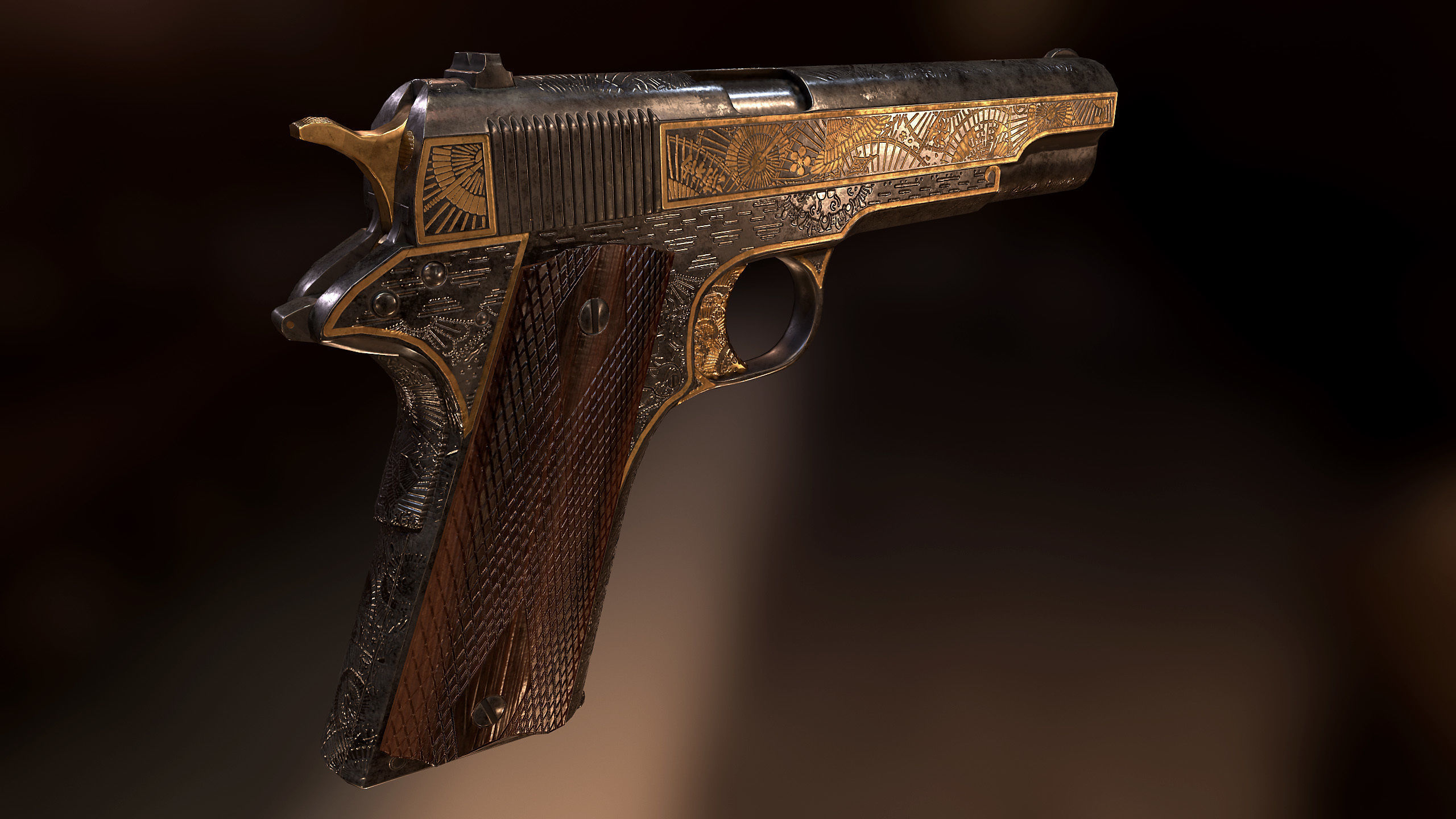 Colt 1911 Yakuza style Low-poly 3D model_5