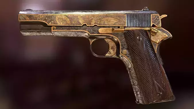 Colt 1911 Yakuza style Low-poly 3D model