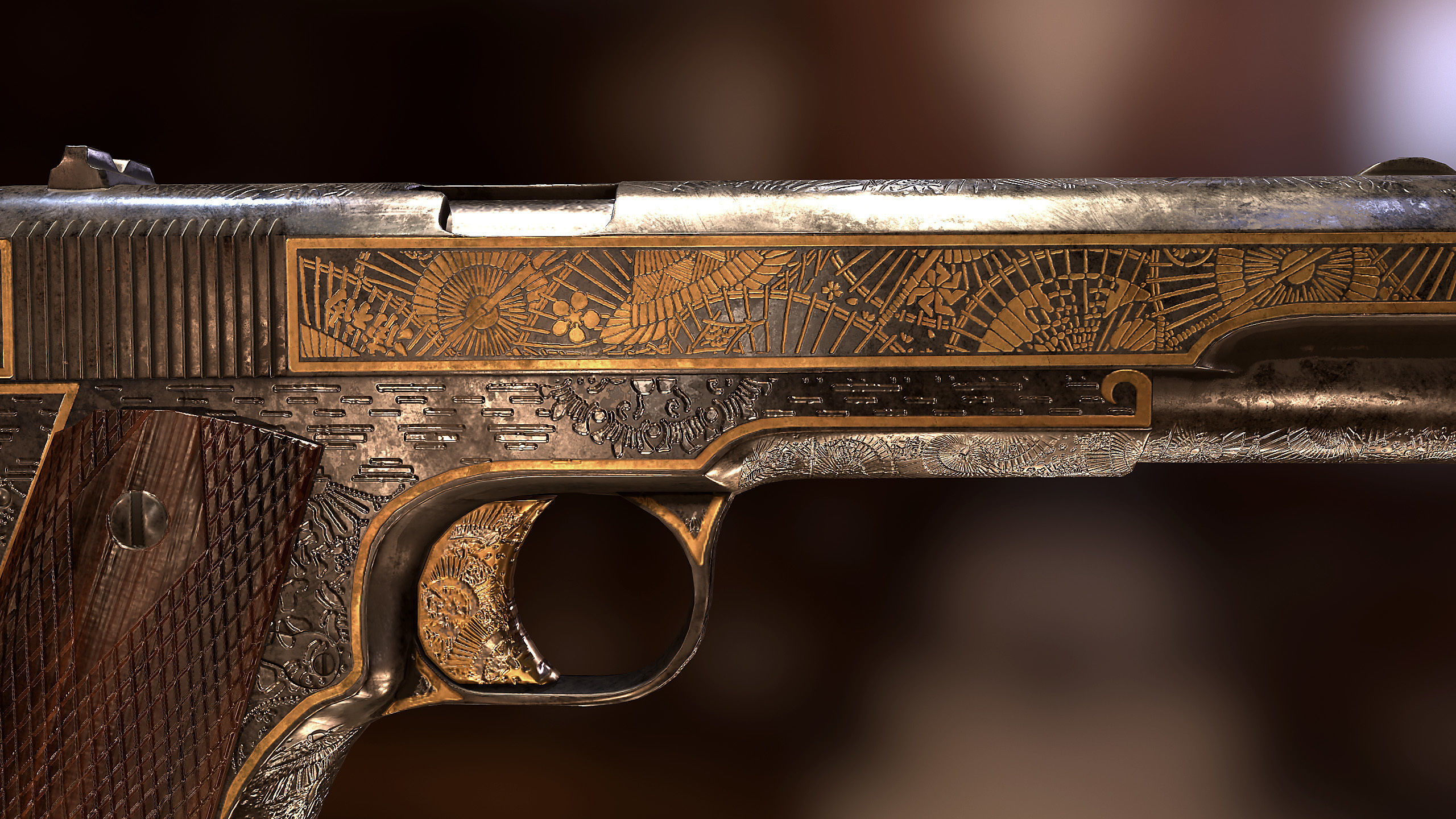 Colt 1911 Yakuza style Low-poly 3D model_3