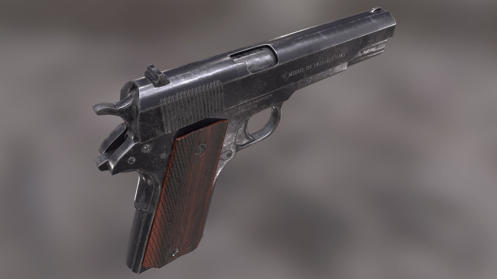 Colt 1911 Low-poly 3D model_7