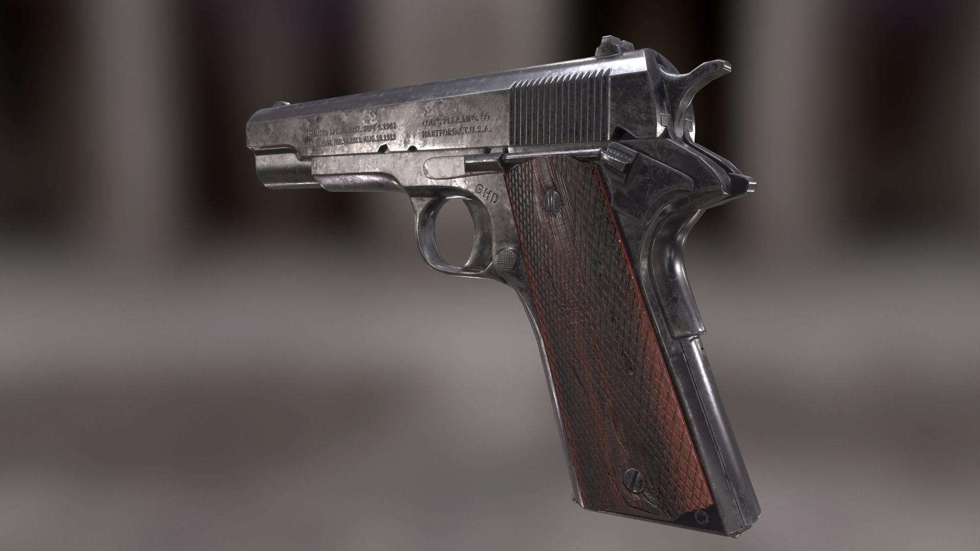Colt 1911 Low-poly 3D model_5