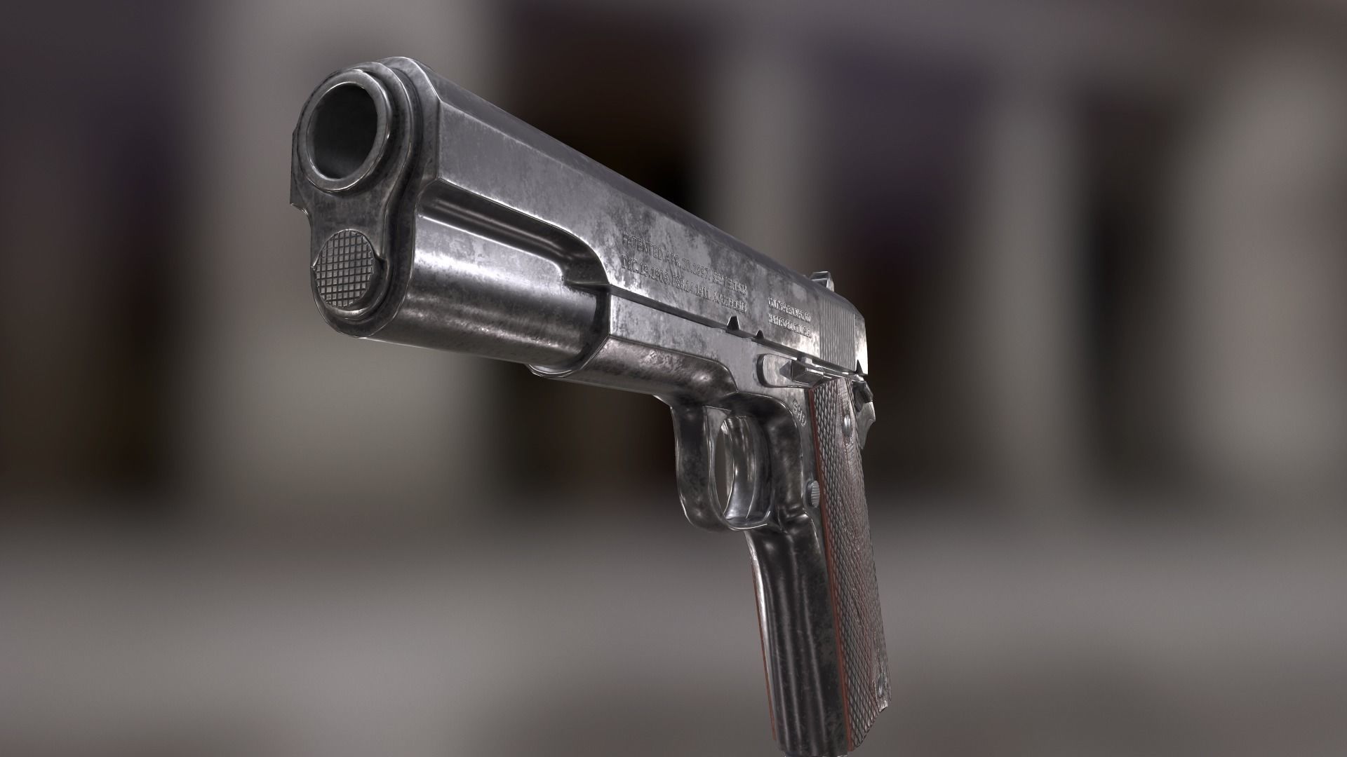 Colt 1911 Low-poly 3D model_1