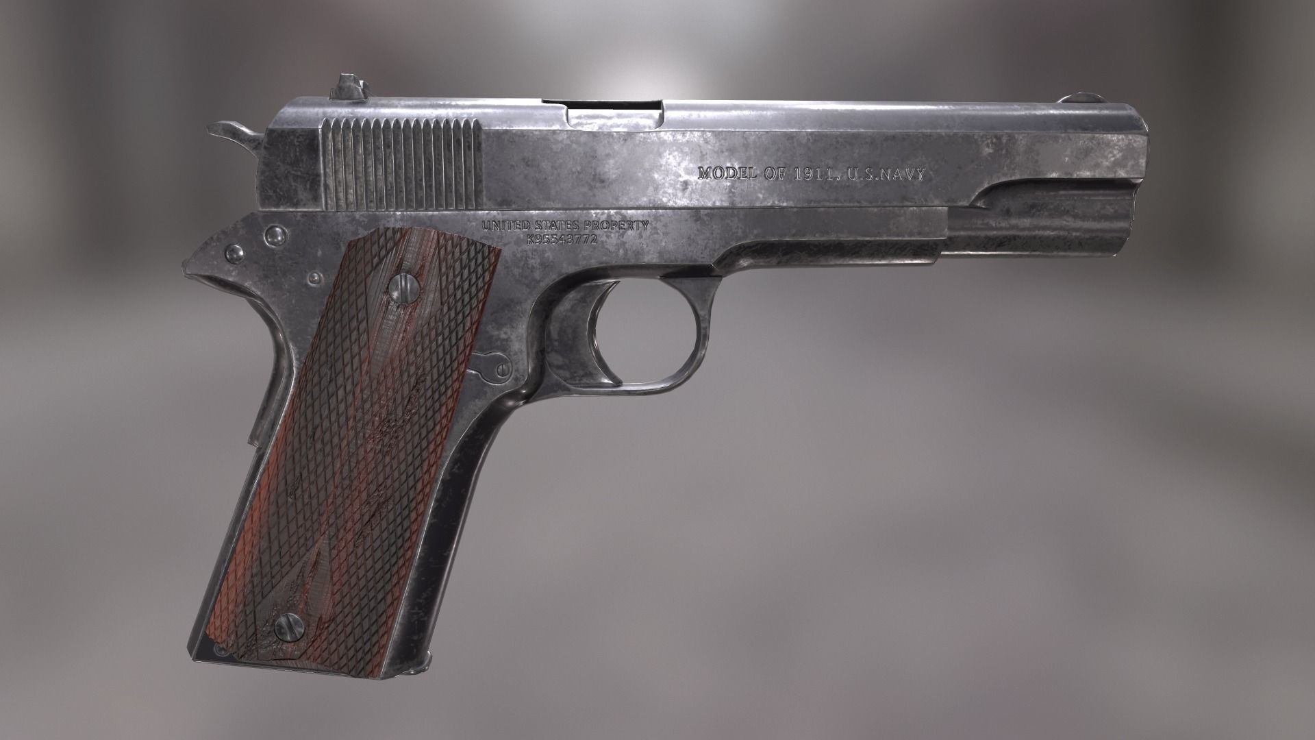 Colt 1911 Low-poly 3D model_3