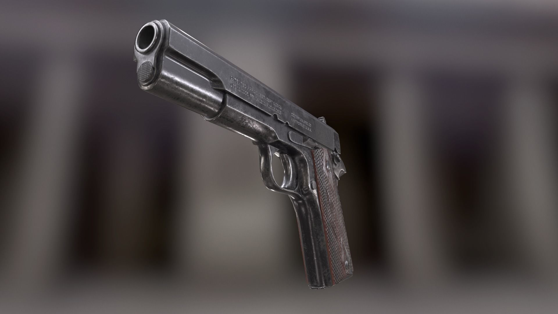 Colt 1911 Low-poly 3D model_0