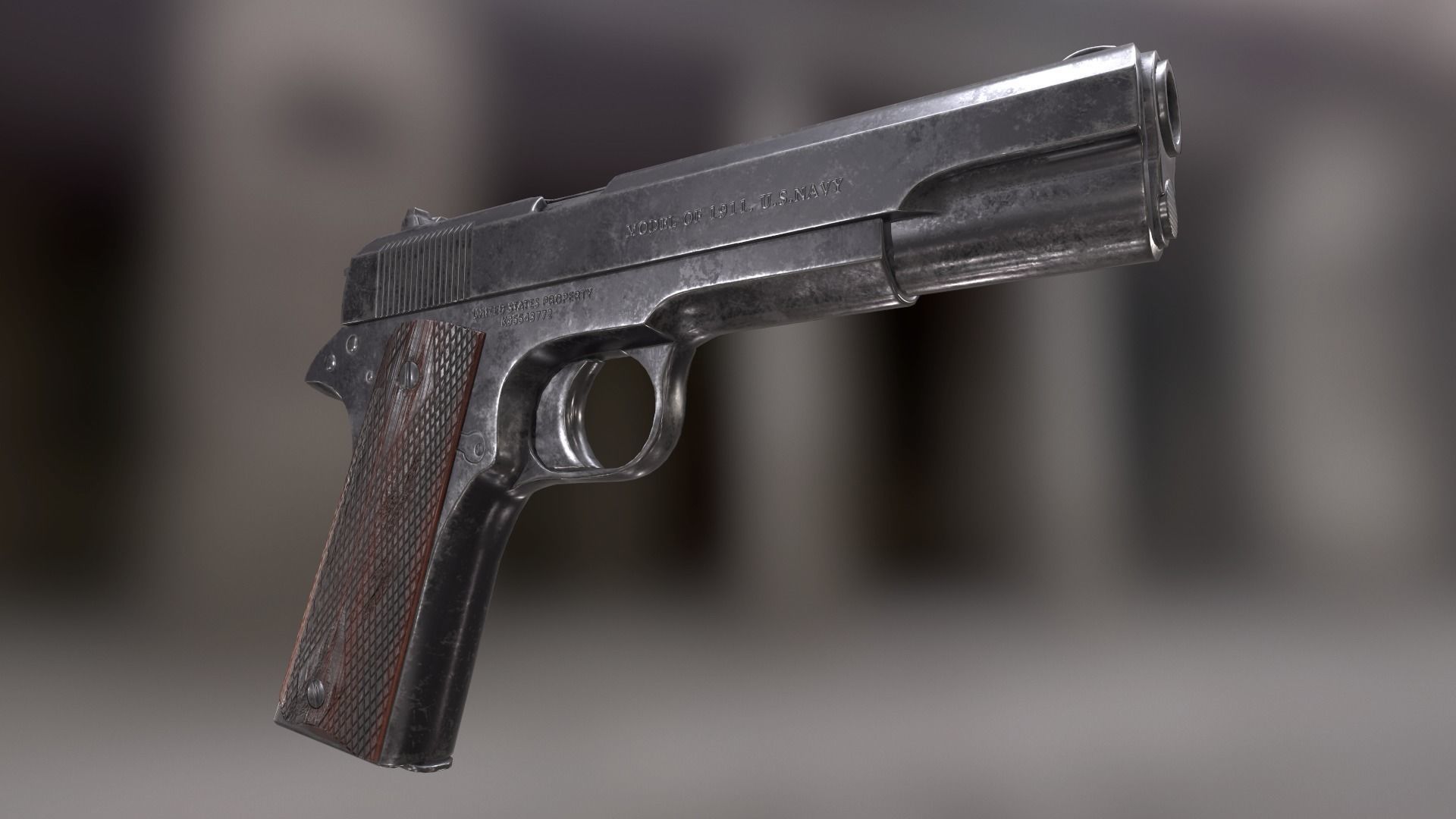 Colt 1911 Low-poly 3D model_6