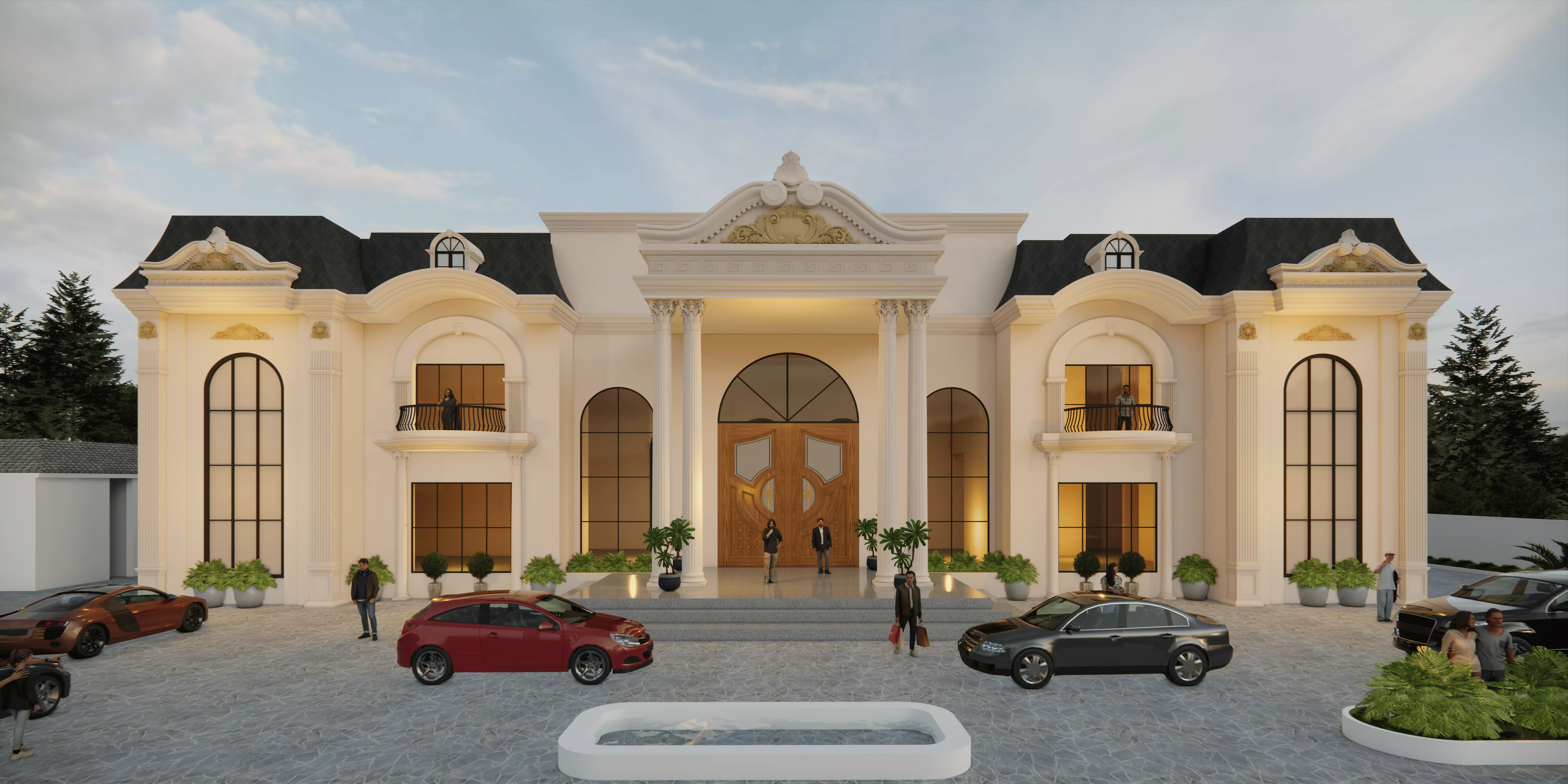 Luxury Neoclassical Mansion Exterior Palace SketchUp Enscape 3D model