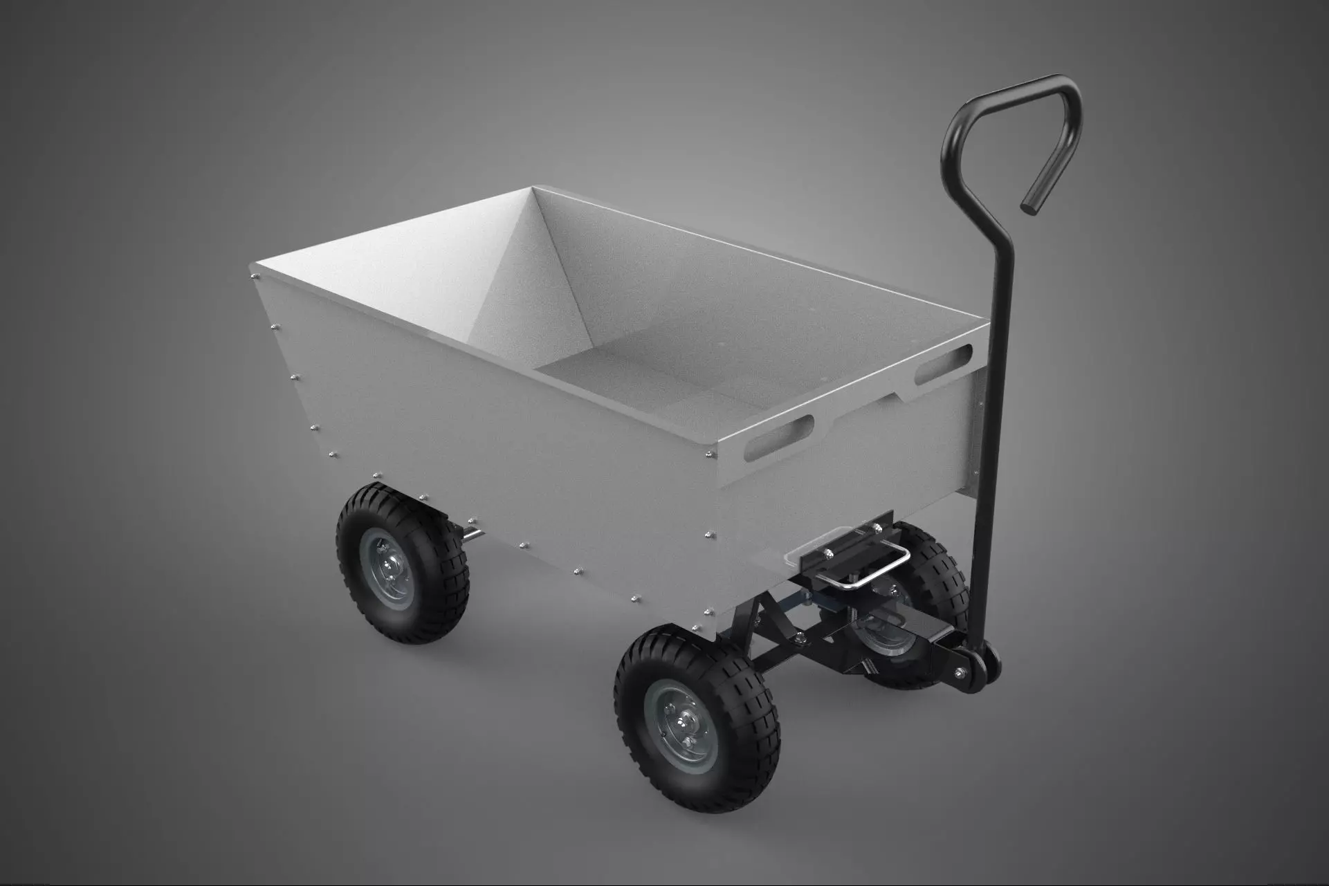 STEEL BED TRAY WHEELBARROW CART TROLLEY WAGON HAND TRUCK PALLET 3D model