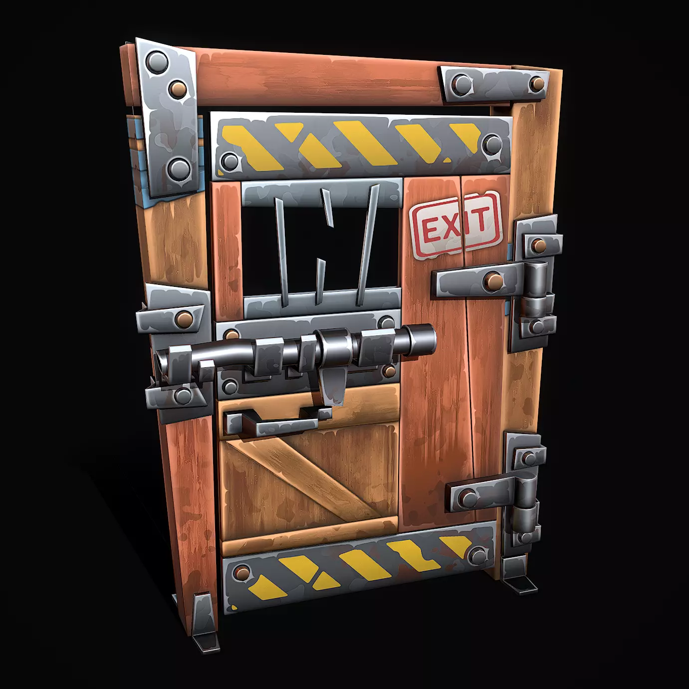 Stylized Shelter Door Low-poly 3D model