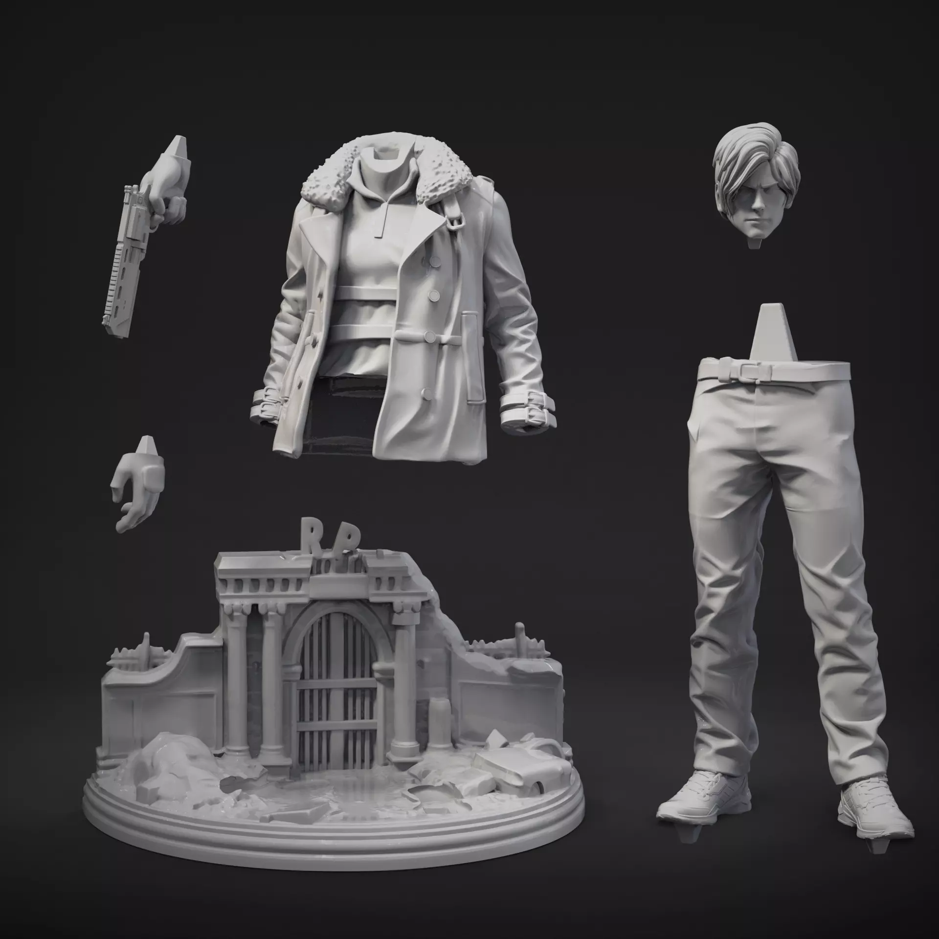 Resident evil requiem Leon Kennedy from 3Dprint 3D model 3D