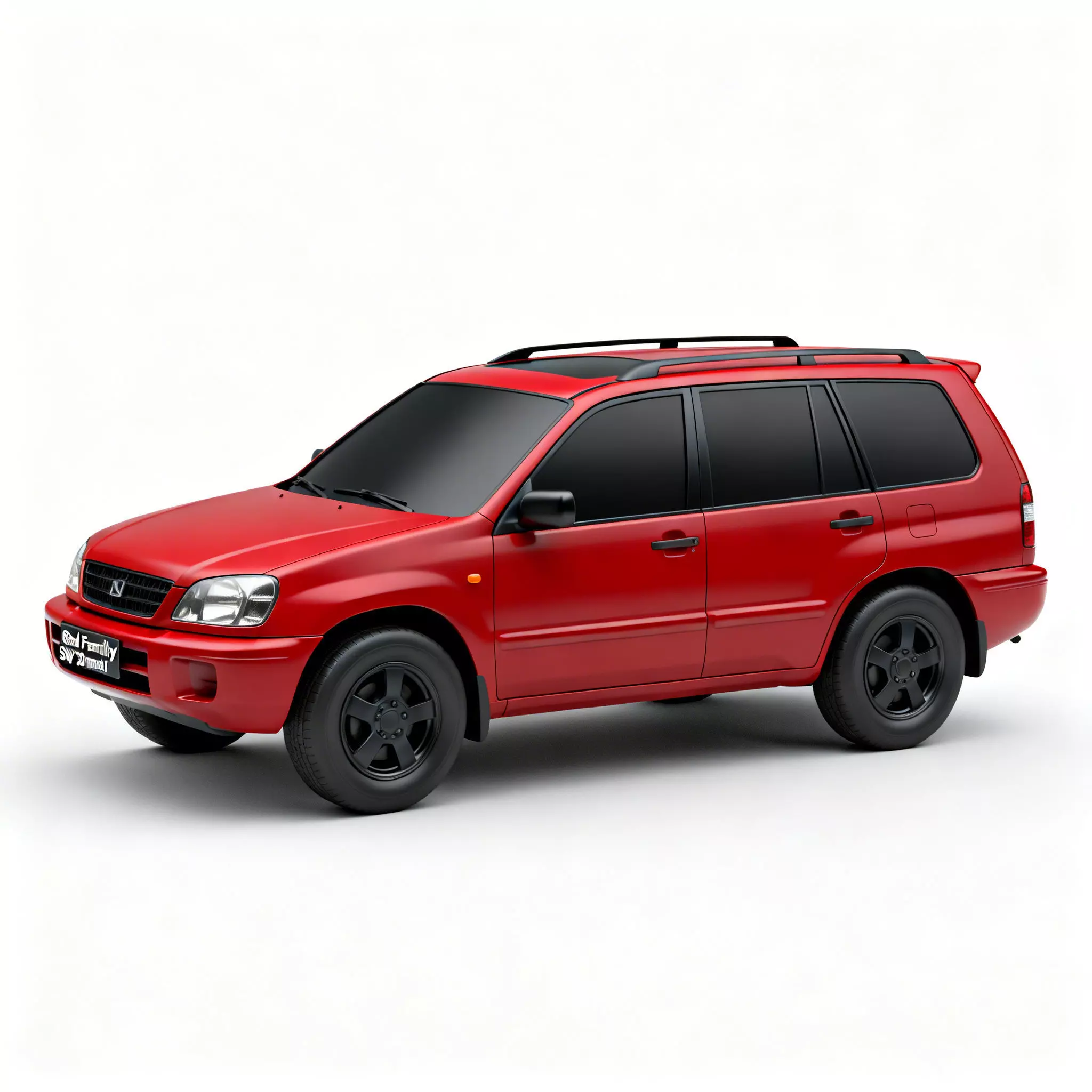 Red Family SUV 3D Model 3d model Low-poly 3D model