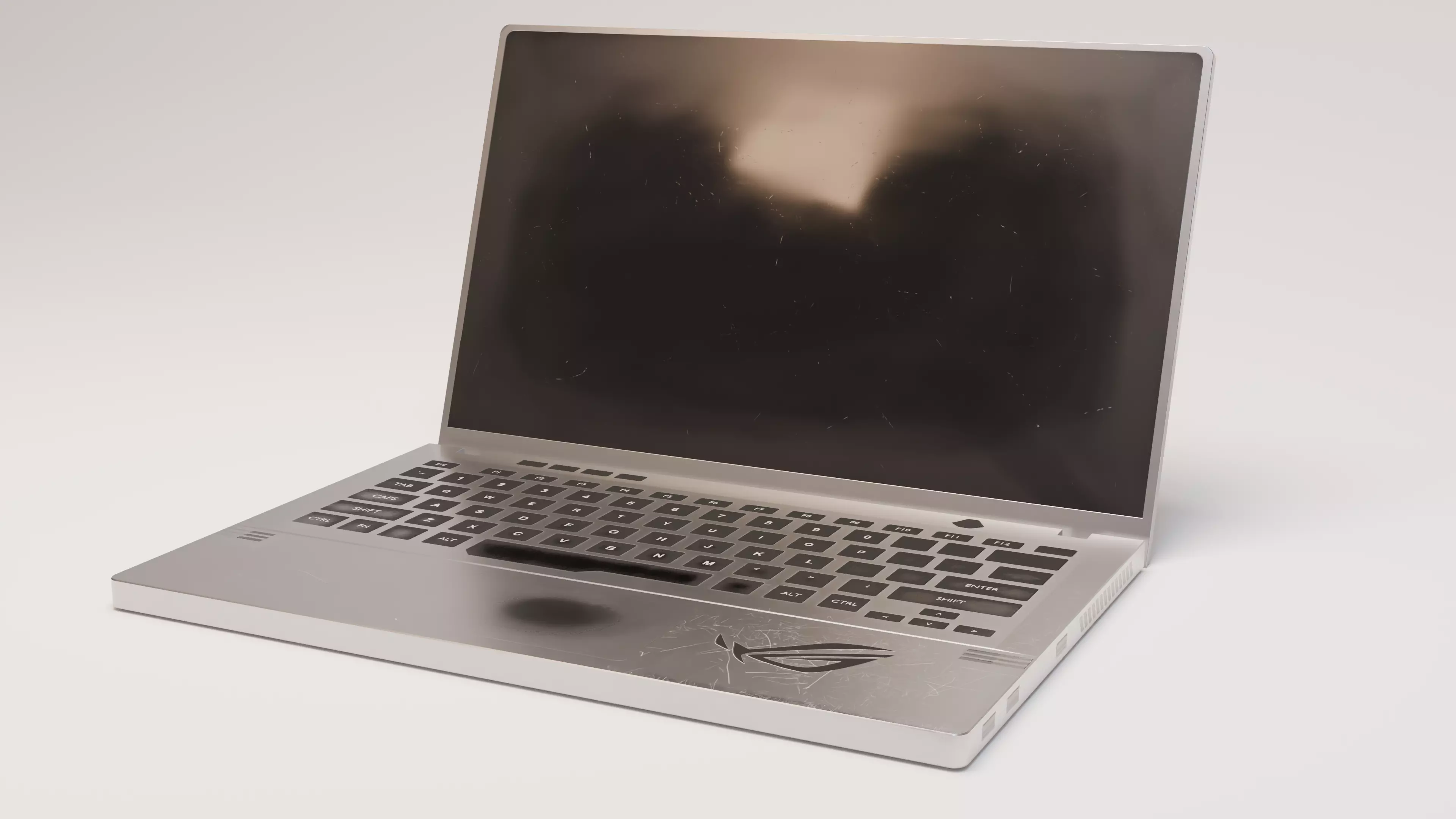 Low Poly slim Laptop Game Ready asset Unreal Unity Compatible Free low-poly 3D model