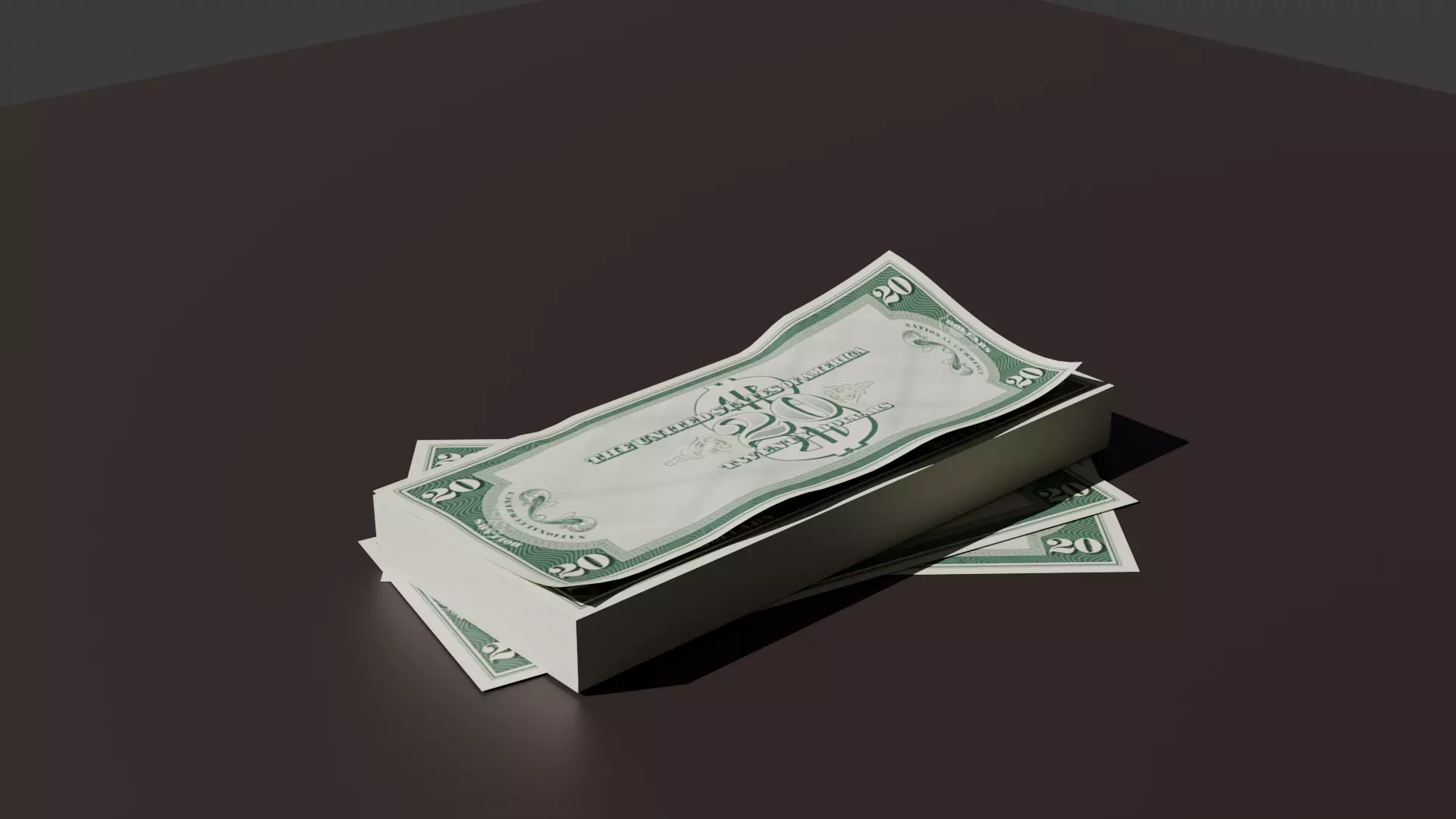 Pile of money Free low-poly 3D model