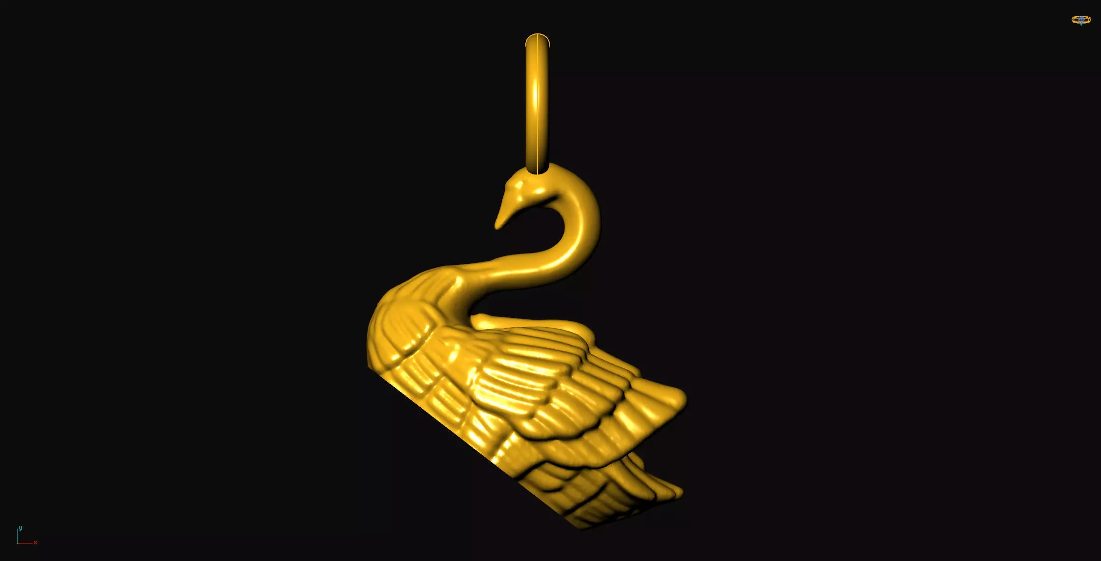 Duck pendant charms - one inch pendant 3D print model