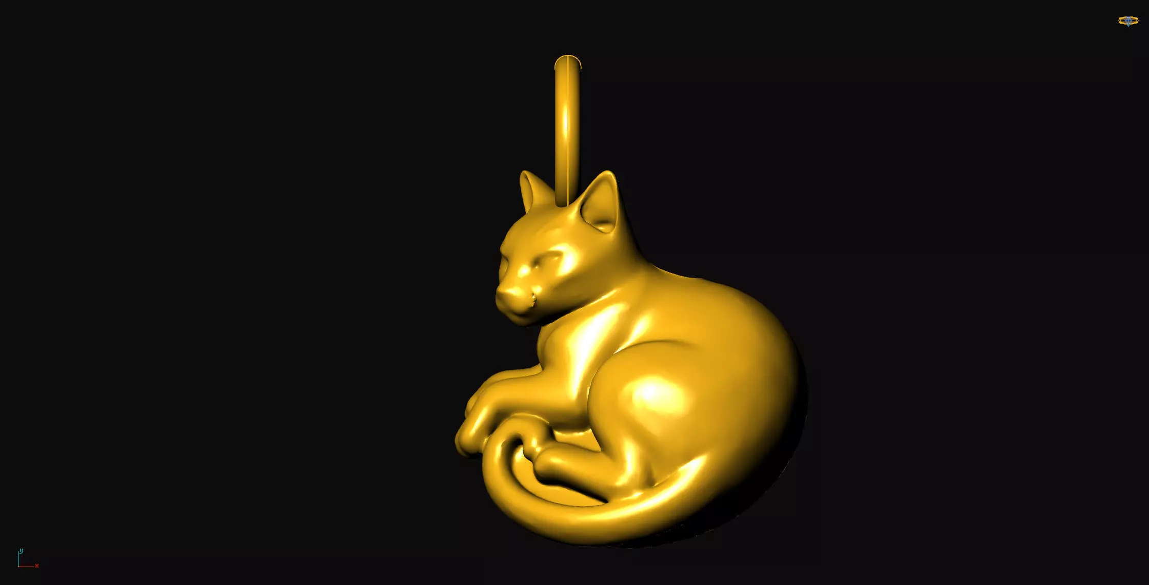 cat pendant charms - one inch pendant Free 3D print model