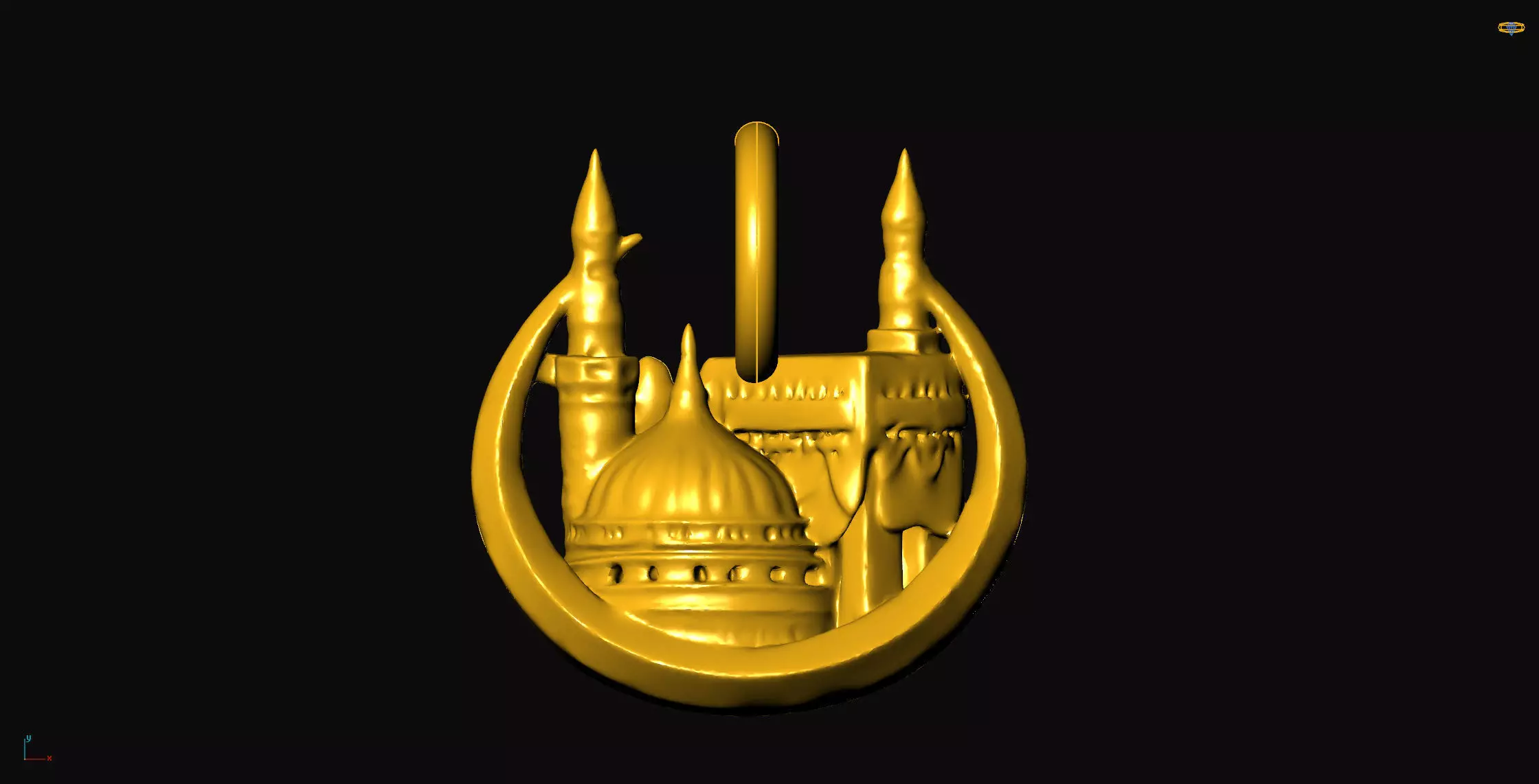 Islamic pendant charms - one inch pendant 3D print model