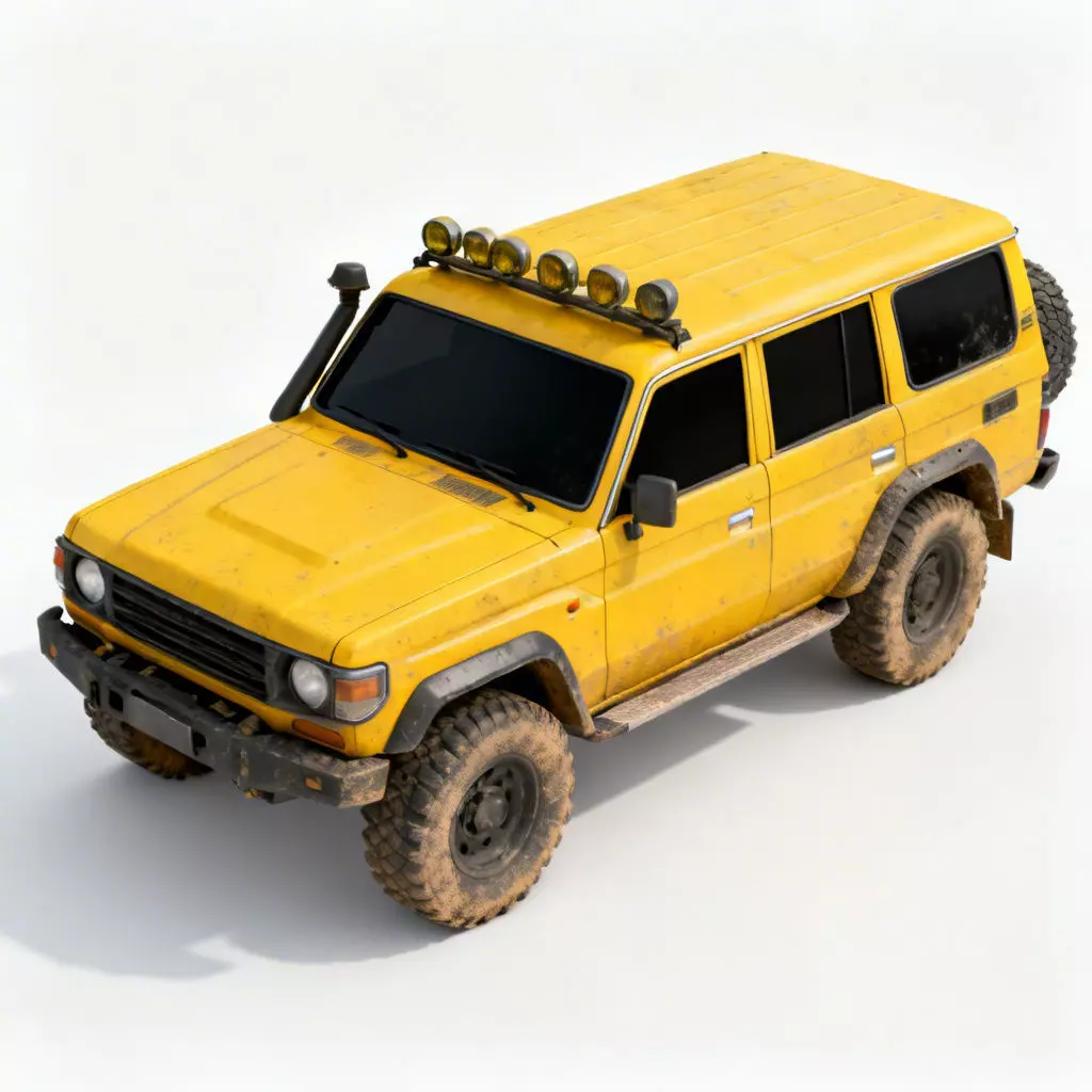 Realistic Yellow SUV 3D Model 3D Model Low-poly 3D model