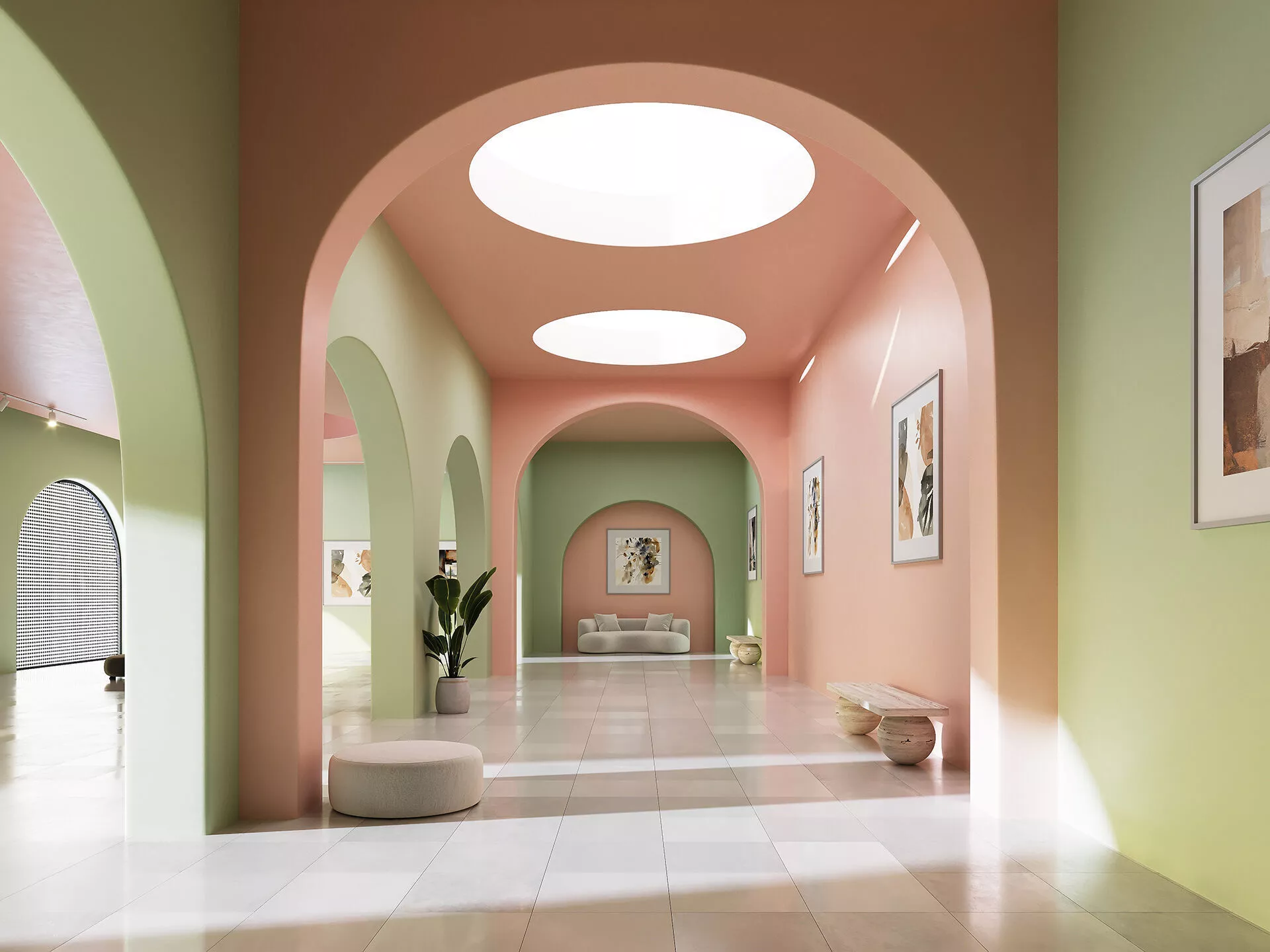 Interior art gallery 09 Low-poly 3D model