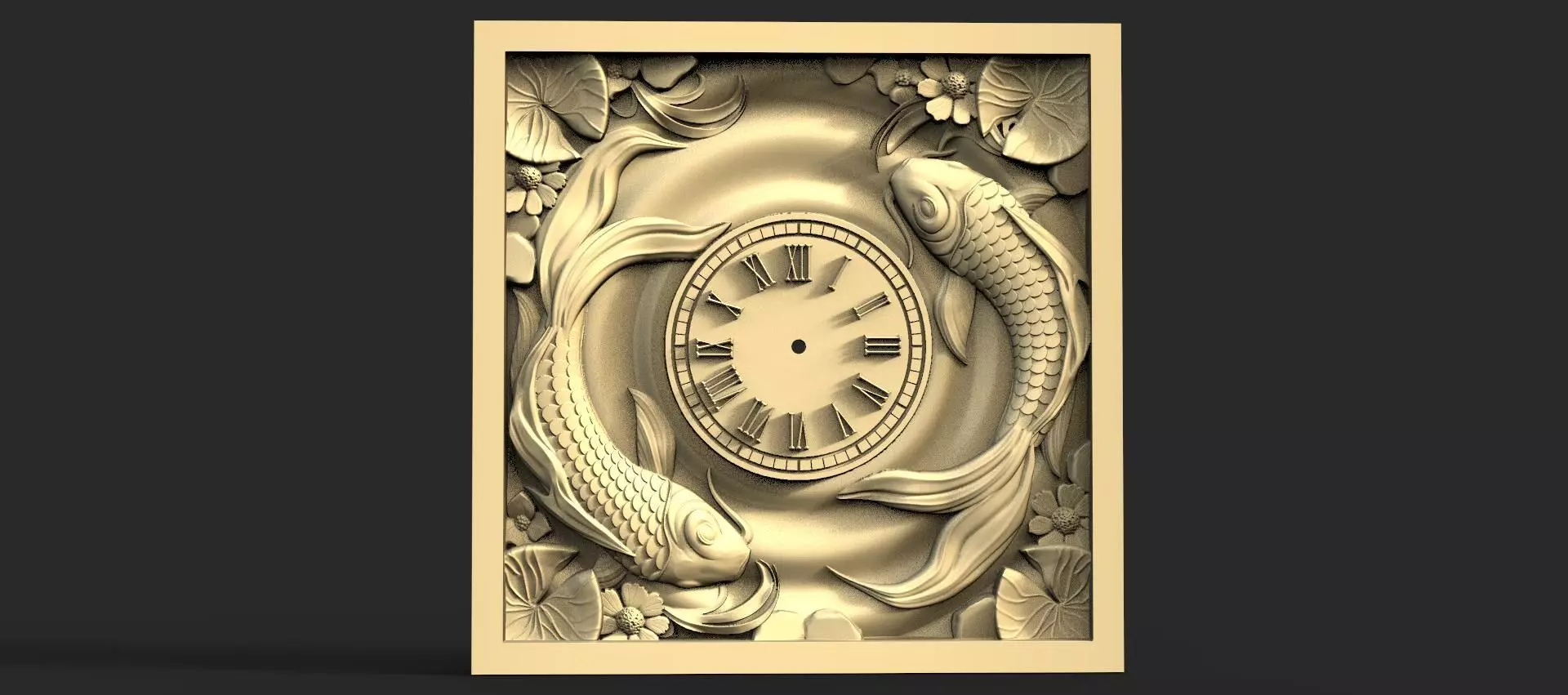 Koi fish wall Clock CNC 3D print model