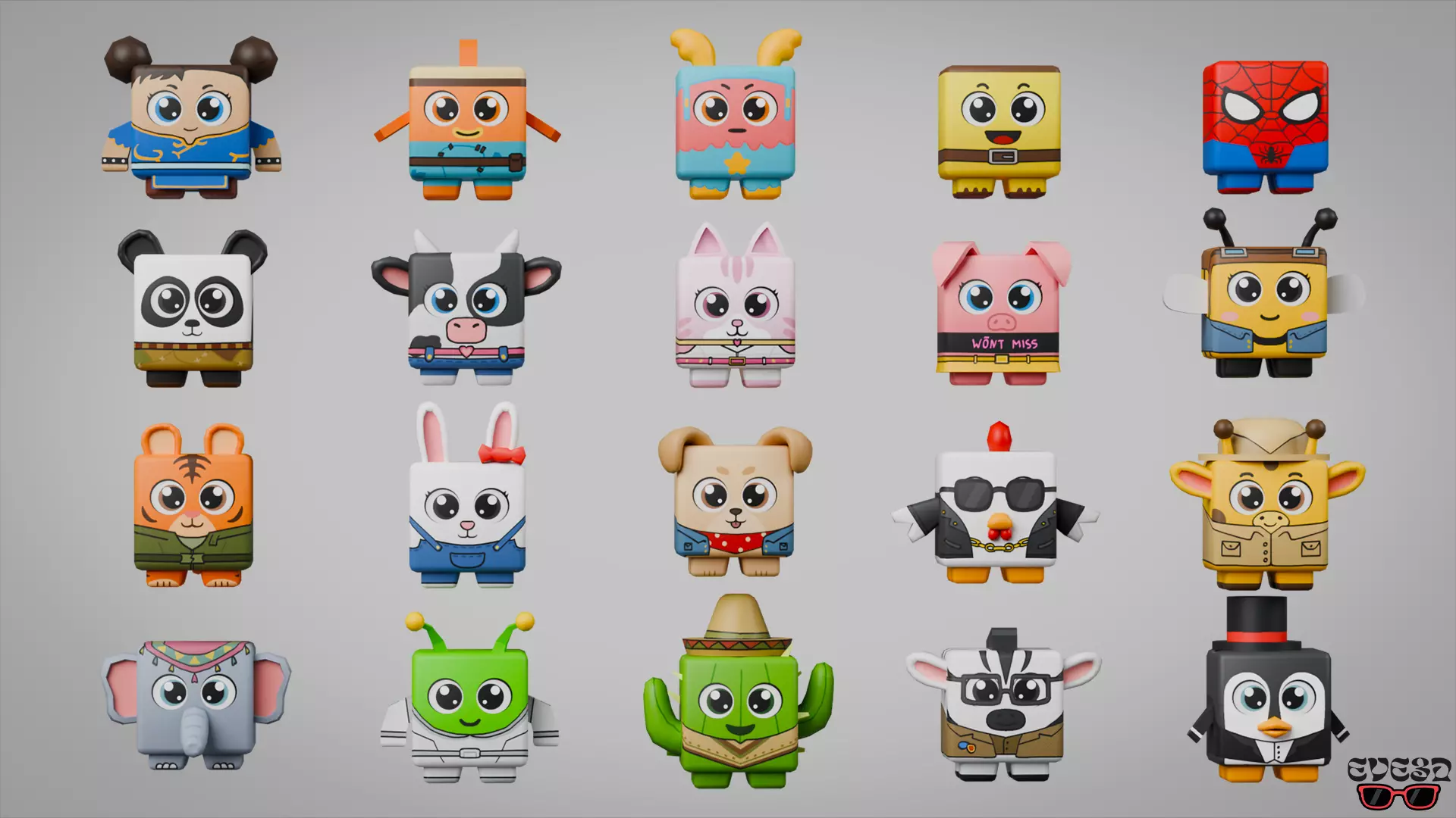 Essential 20 Pets for Fortnite UEFN Roblox Low-poly 3D model