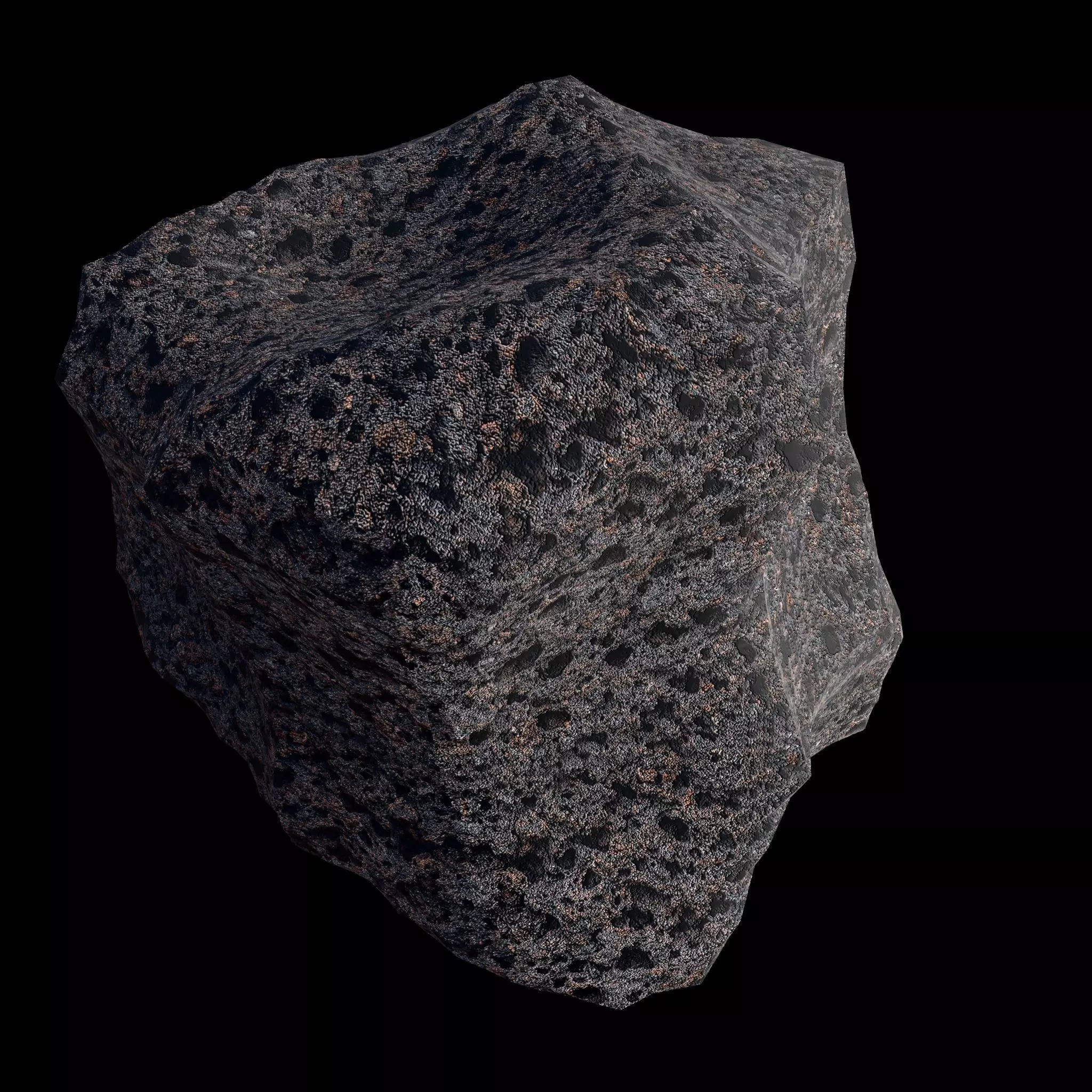 Realistic Scoria Rock Stone Volcanic Porous Rock Low-poly 3D model
