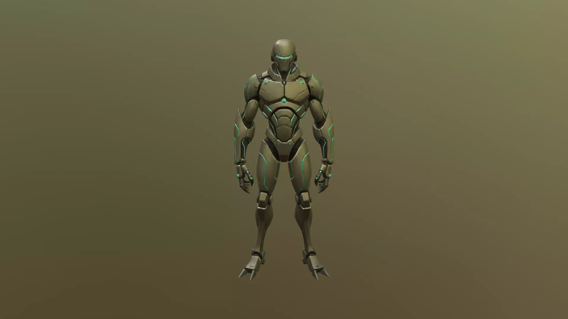 Low Poly Stylized Cyber-Soldier - PBR Low-poly 3D model