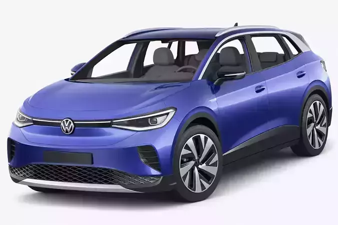 Volkswagen ID4 Low Poly Electric SUV Vehicle Model