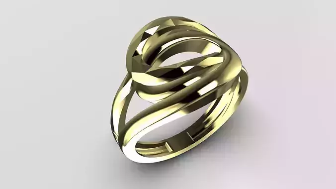 Faceted Intertwining Infinite Loop Ring - 14K Gold